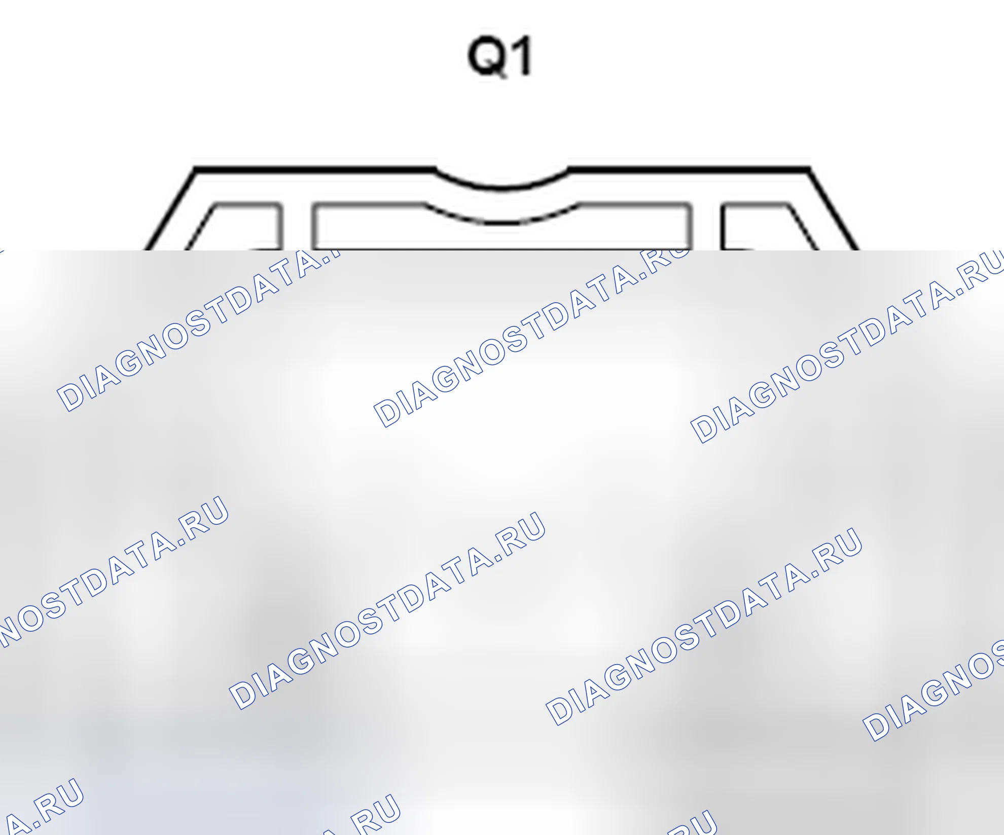 Рис. 1312: Вид с торца разъема Sw (Lh) Vanity лампа (Q1). Toyota Camry XV40