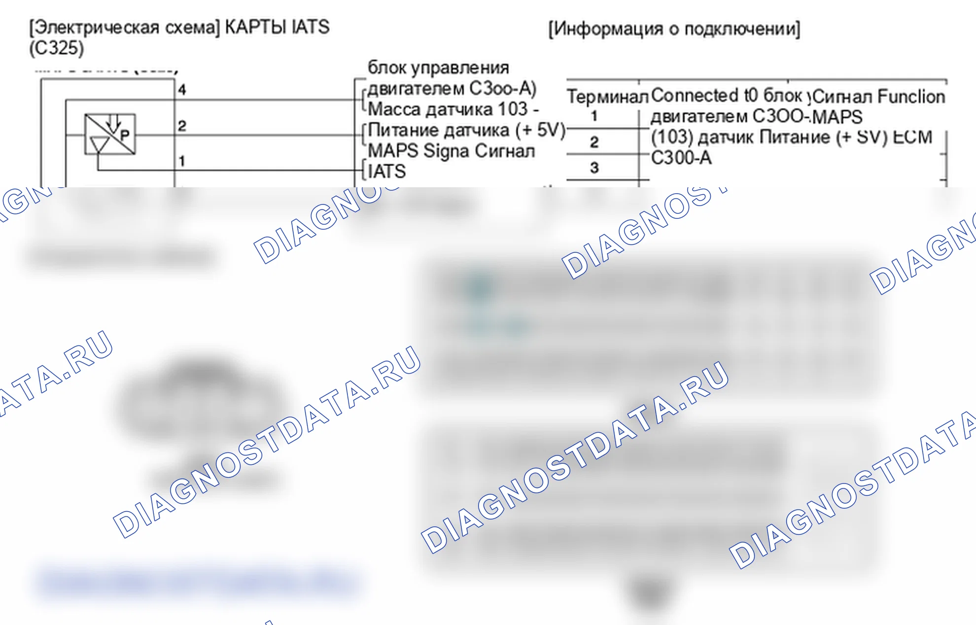 Фрагмент электросхемы: Датчик температуры всасываемого воздуха (IATS). Hyundai ix35 EL