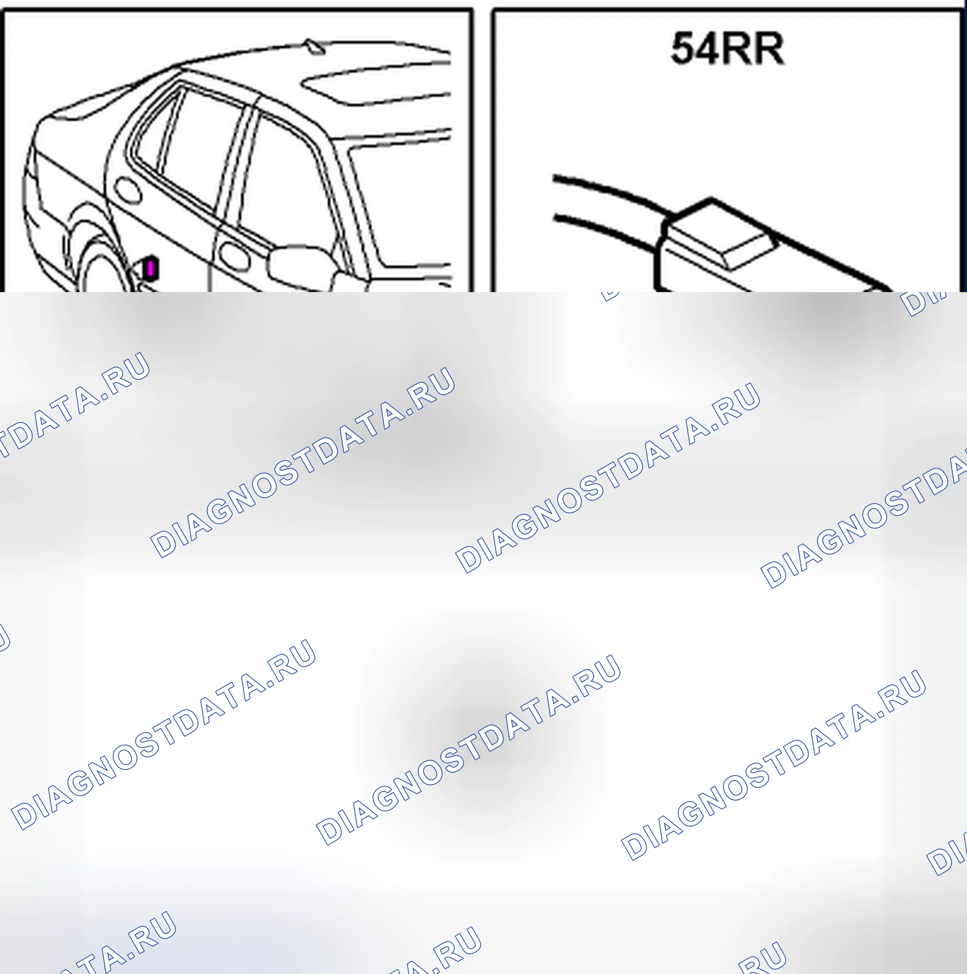 Рис. 516: Дверной выключатель, задний правый (54RR). Kia Picanto III