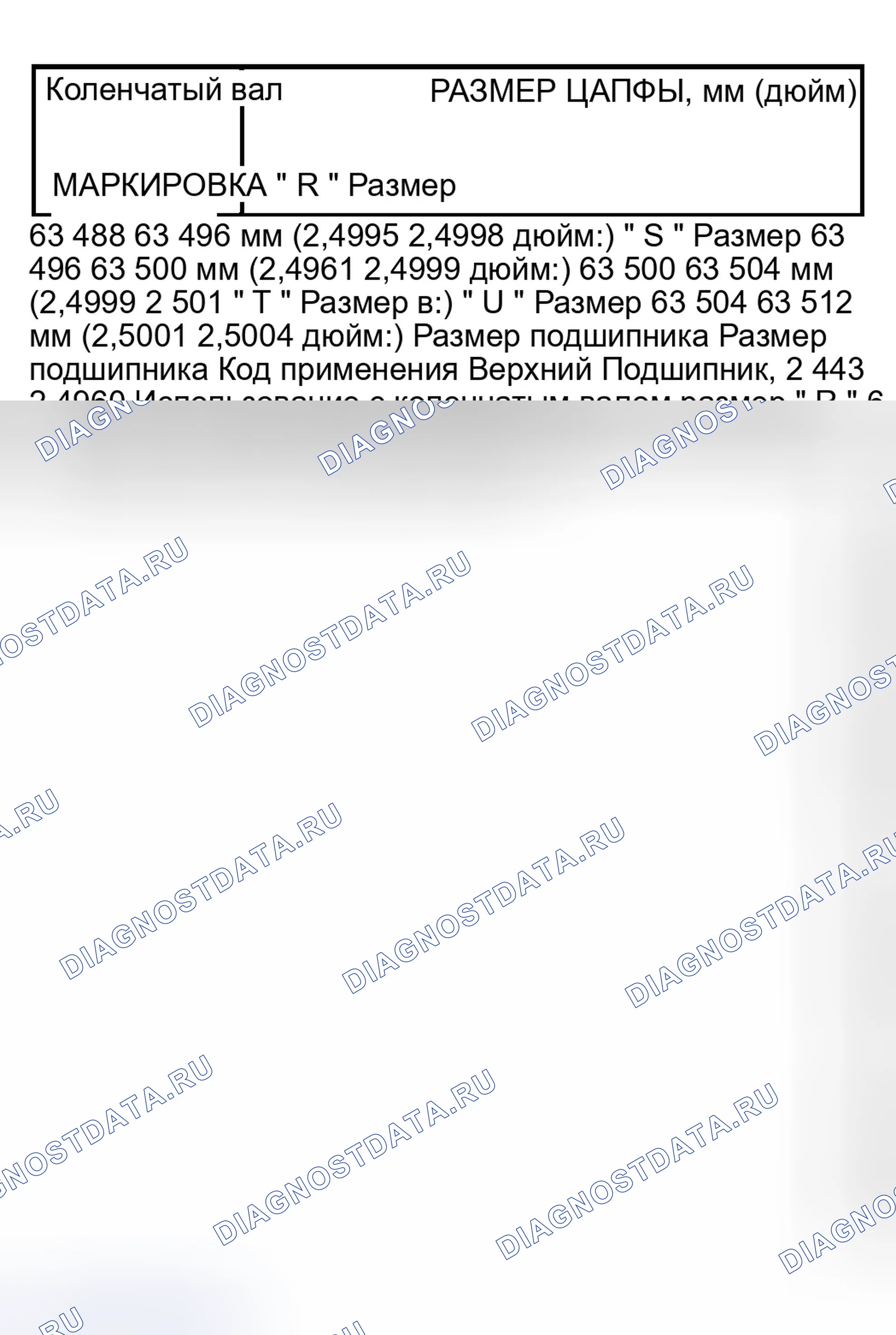 Рис. 230: ВЫБОР КОРЕННОГО ПОДШИПНИКА КОЛЕНЧАТОГО ВАЛА. Dodge Pickup R2500 