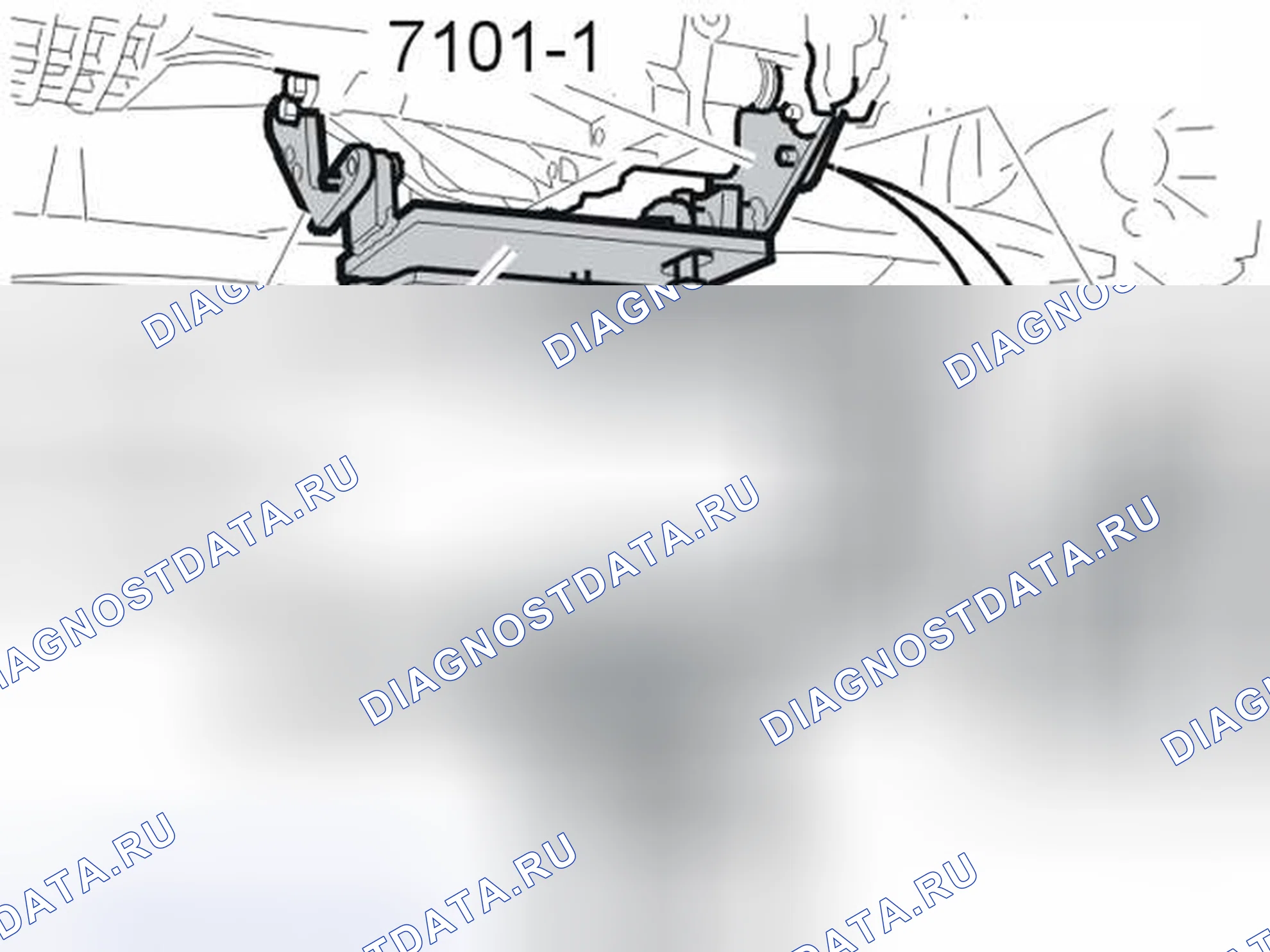 Рис. 394: Установка приспособления на мобильном домкрате и коробке передач. Volvo V70 II