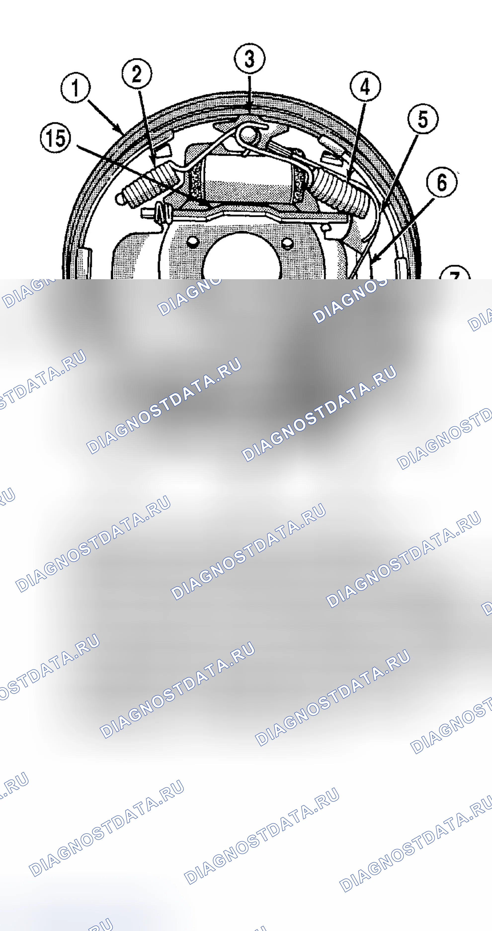 Рис. 47: БАРАБАННЫЕ ТОРМОЗА (ЗАДНИЕ). Dodge Durango I