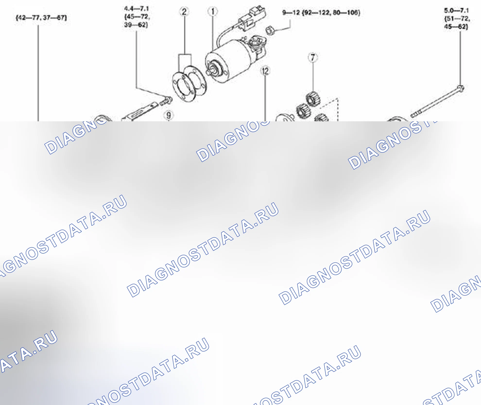 Рис. 40: РАЗБОРКА / СБОРКА СТАРТЕРА [Mzr 2.3 DISI Turbo]. Mazda 3 BL рестайлинг