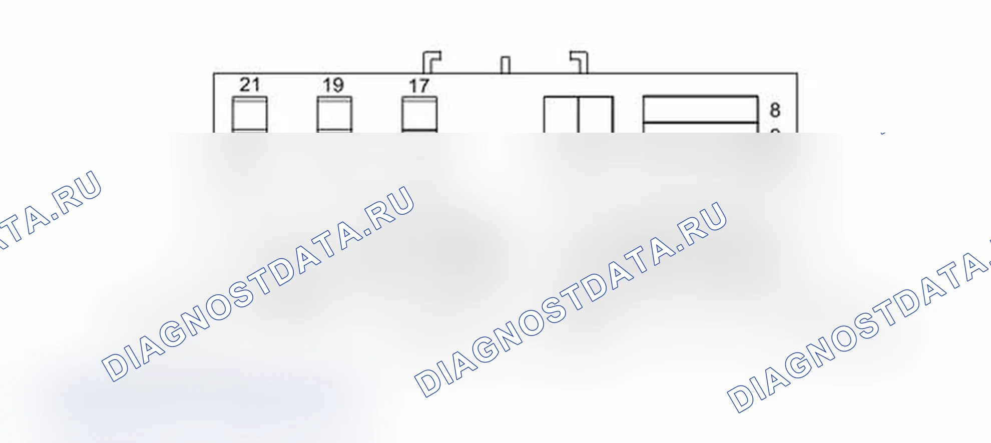 Рис. 6: Блок предохранителей - вид снизу сзади (PRP). Chevrolet Express G1500 