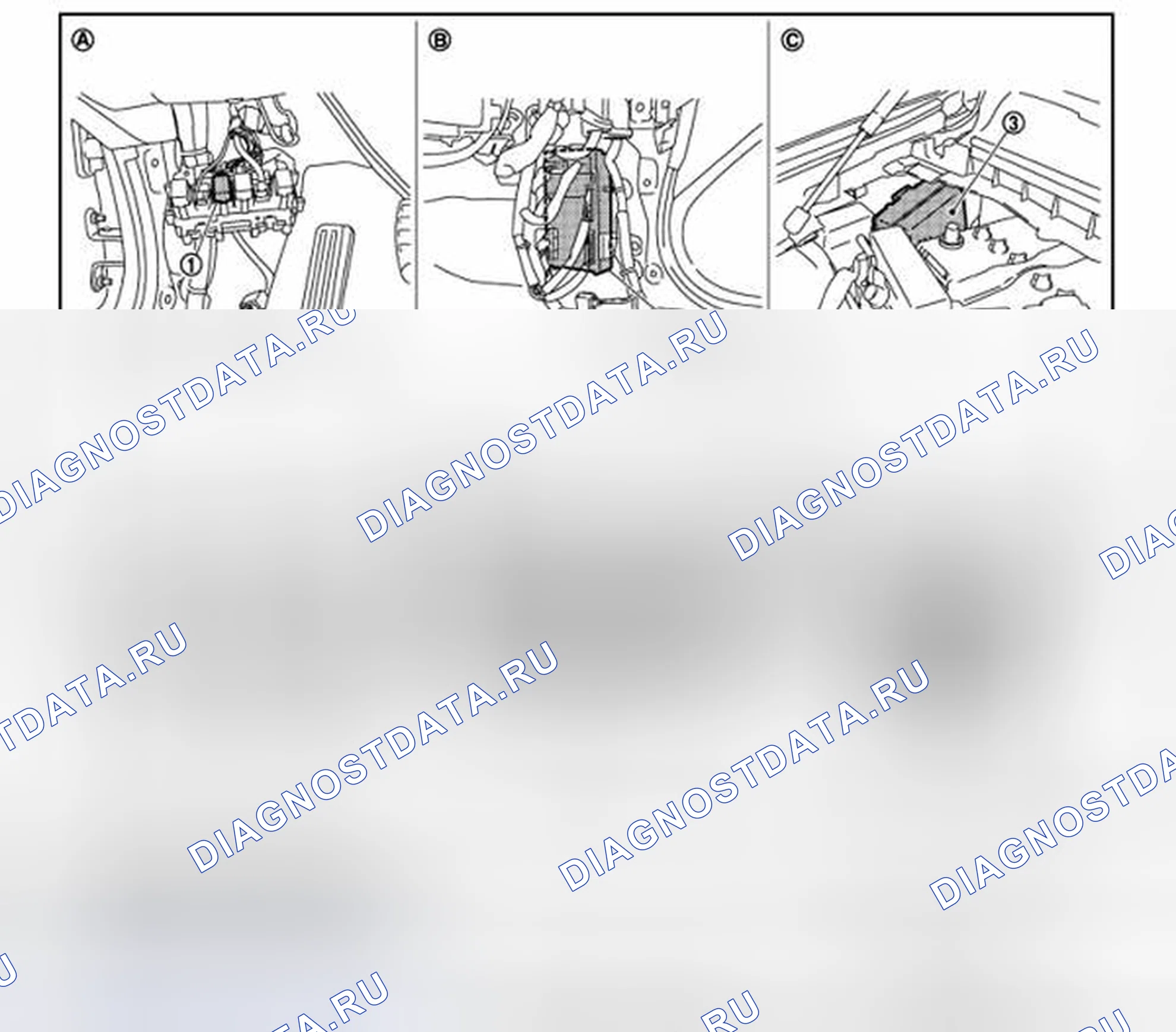 Рис. 10: Расположение компонентов. Infiniti FX37 II рестайлинг