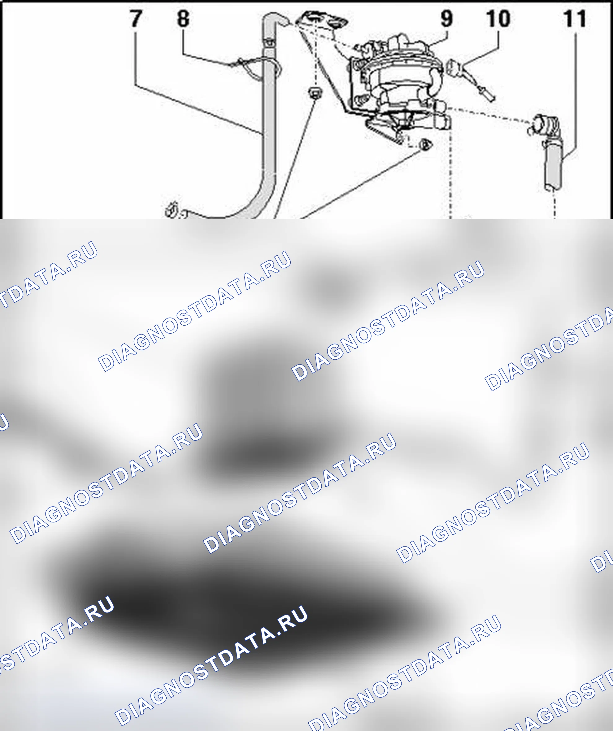 Рис. 160: Система обнаружения утечек/канистр EVAP, 8-цил. Двигатель FSI (Audi RS4), обзор компонентов. Audi S4 B7