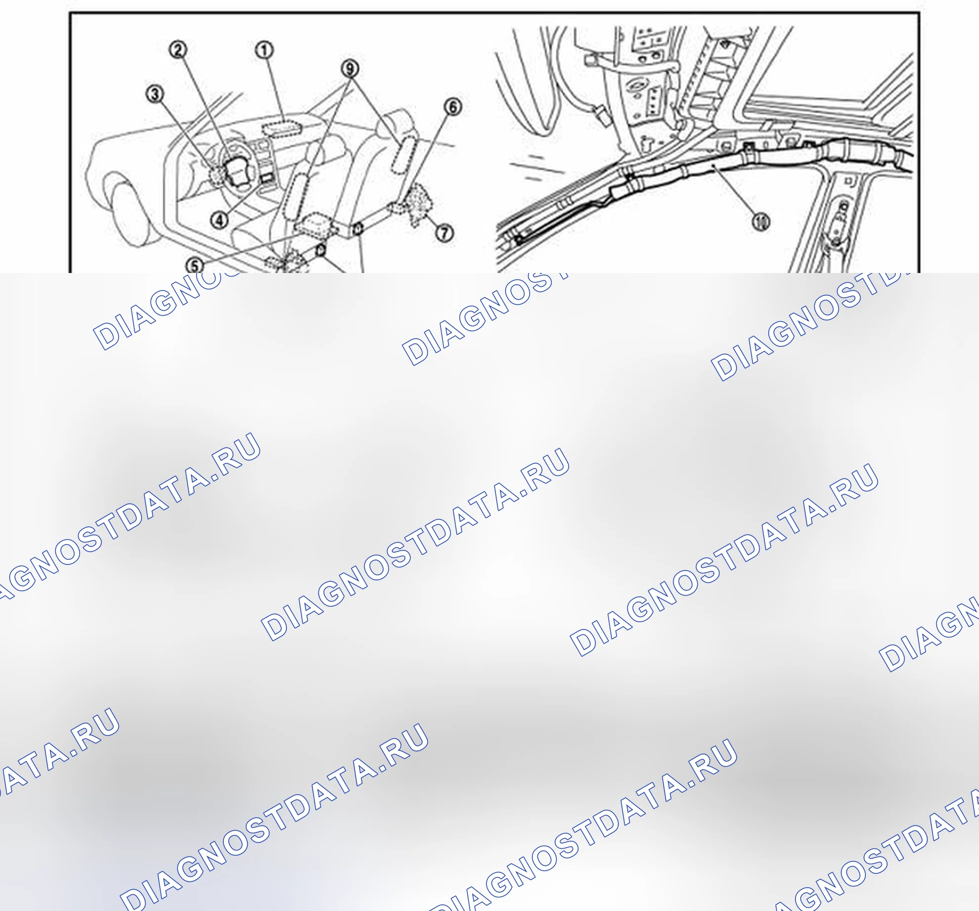 Рис. 8: Расположение компонентов. Infiniti EX37 I