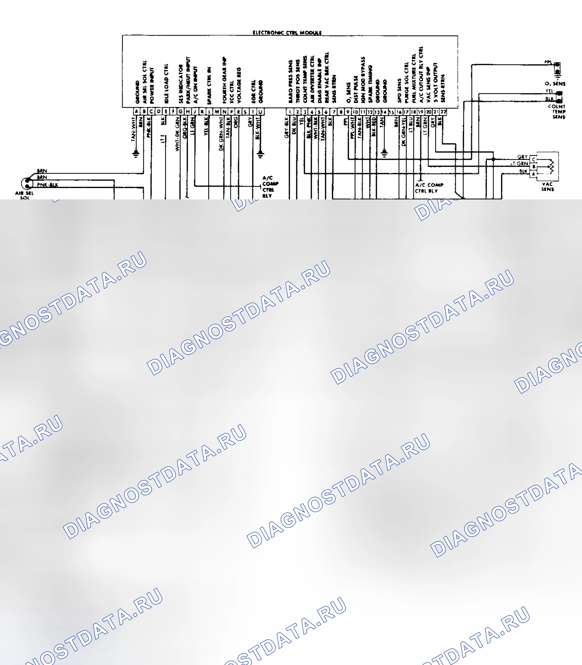 Рис. 511: электросхема для корпусов 5.0L (VIN Y) B, D и G. Buick LeSabre VI
