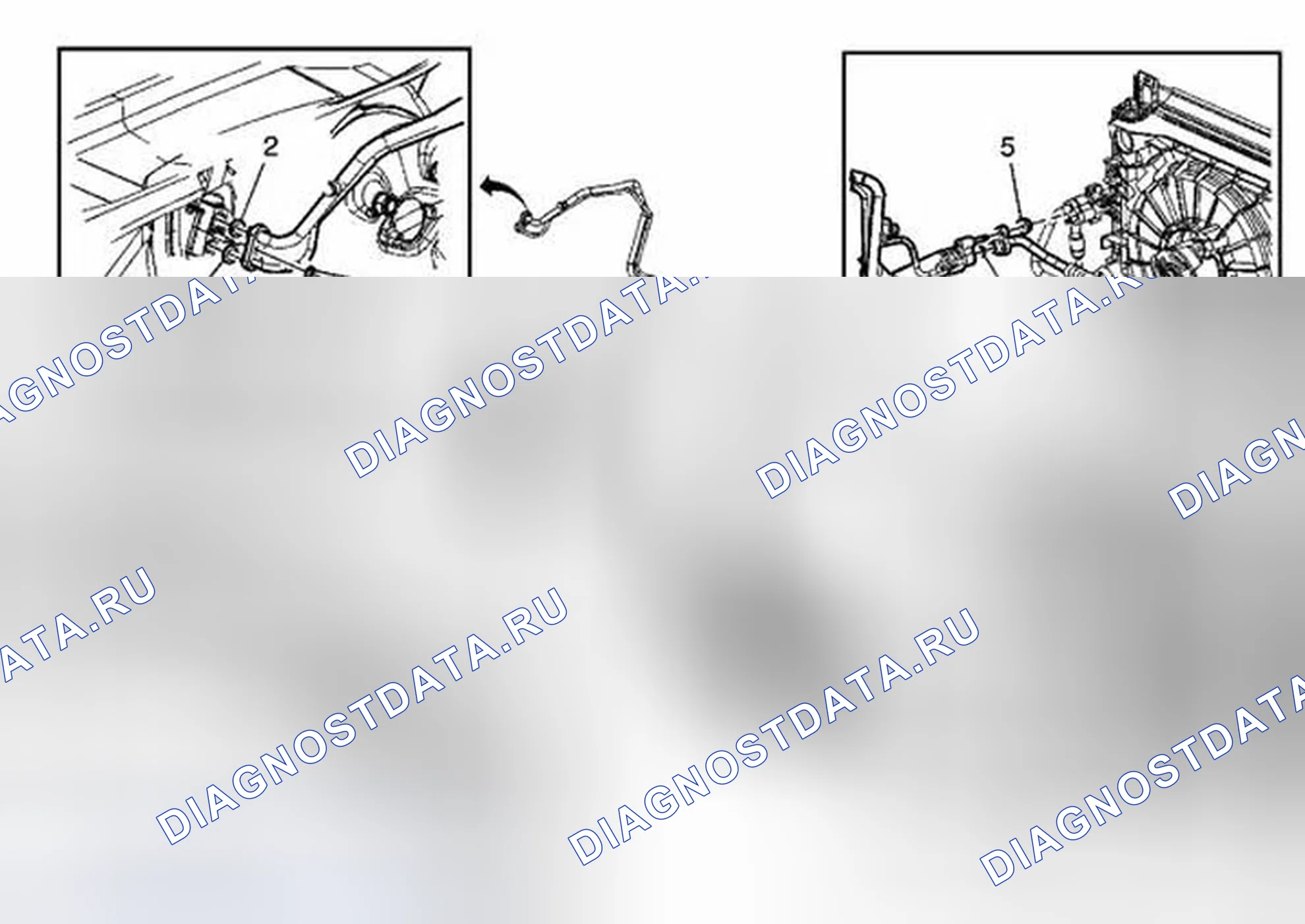 Рис. 3: Замена трубки клапана теплового расширения испарителя кондиционера. Chevrolet Impala IX
