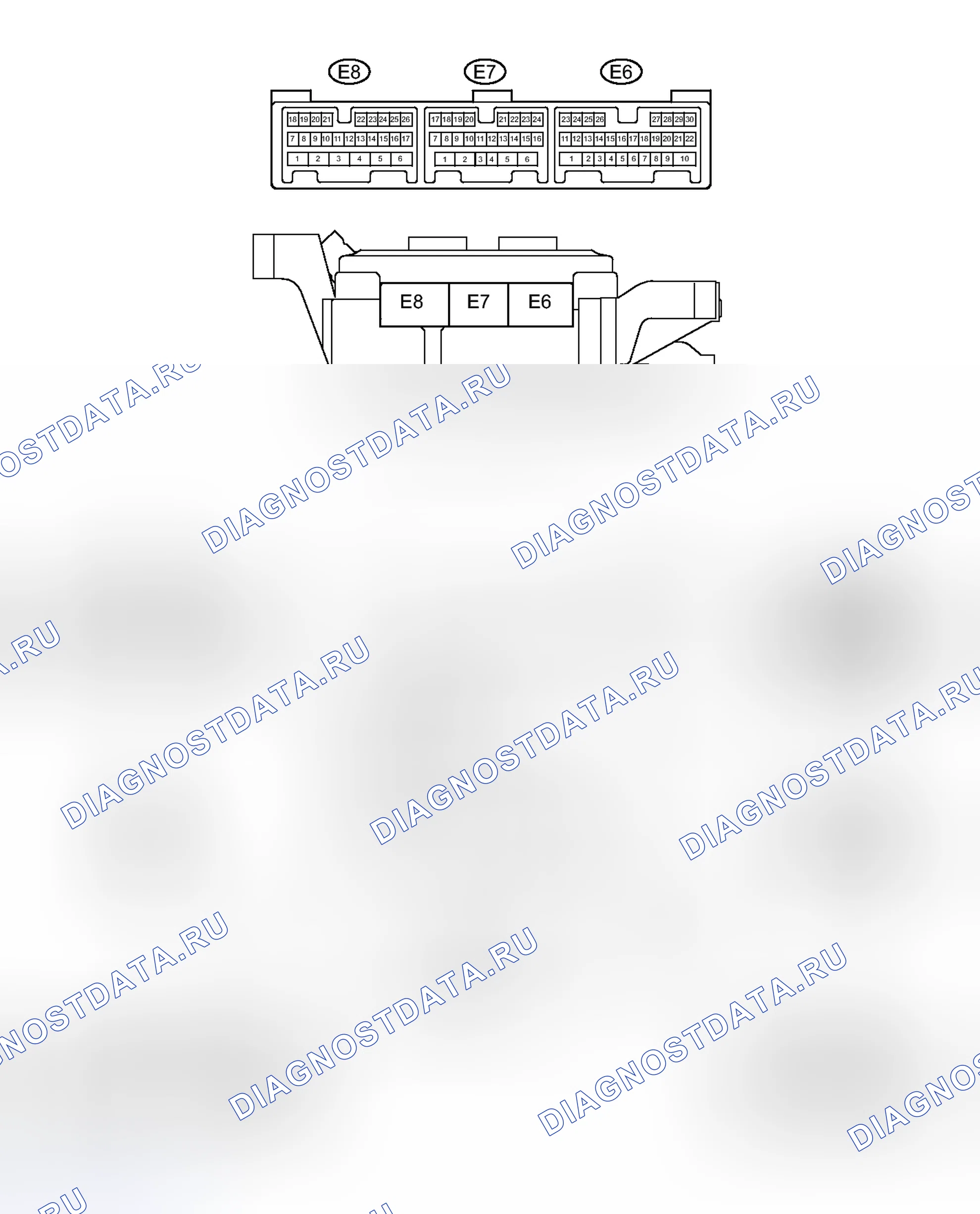 Рис. 146: ТЕРМИНАЛЫ блока управления (ЭБУ) [08 / 2013 -]. Toyota FJ Cruiser I