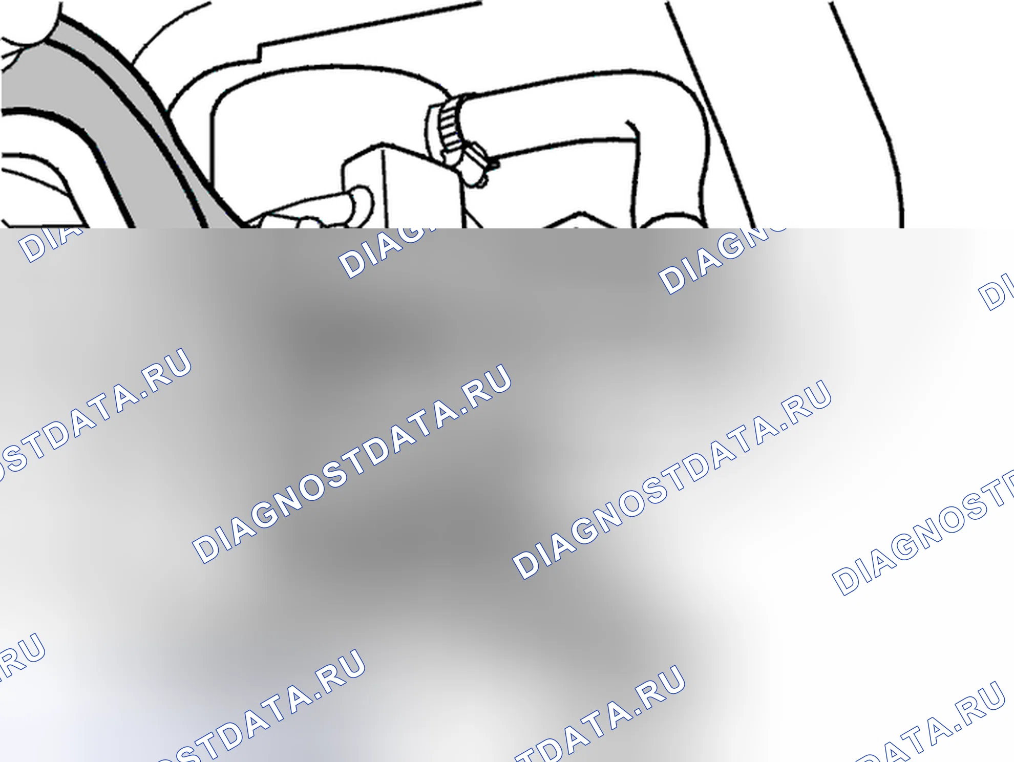 Рис. 121: Шланги охлаждающей жидкости двигателя. Volvo C70 I