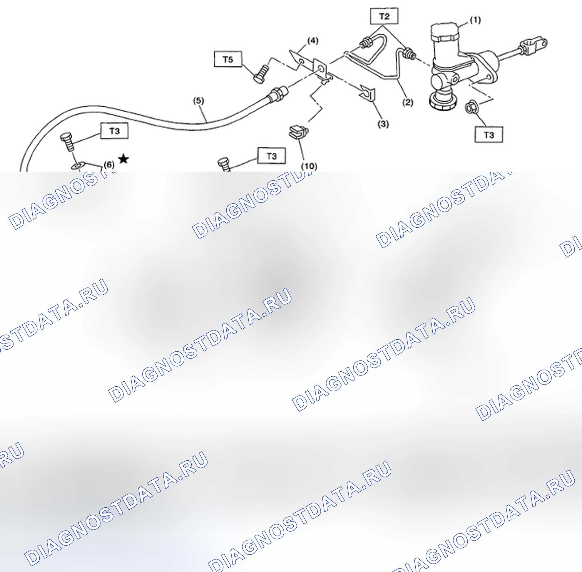 Рис. 12: ТРУБА СЦЕПЛЕНИЯ И ШЛАНГ. Subaru Legacy BL/BP рестайлинг