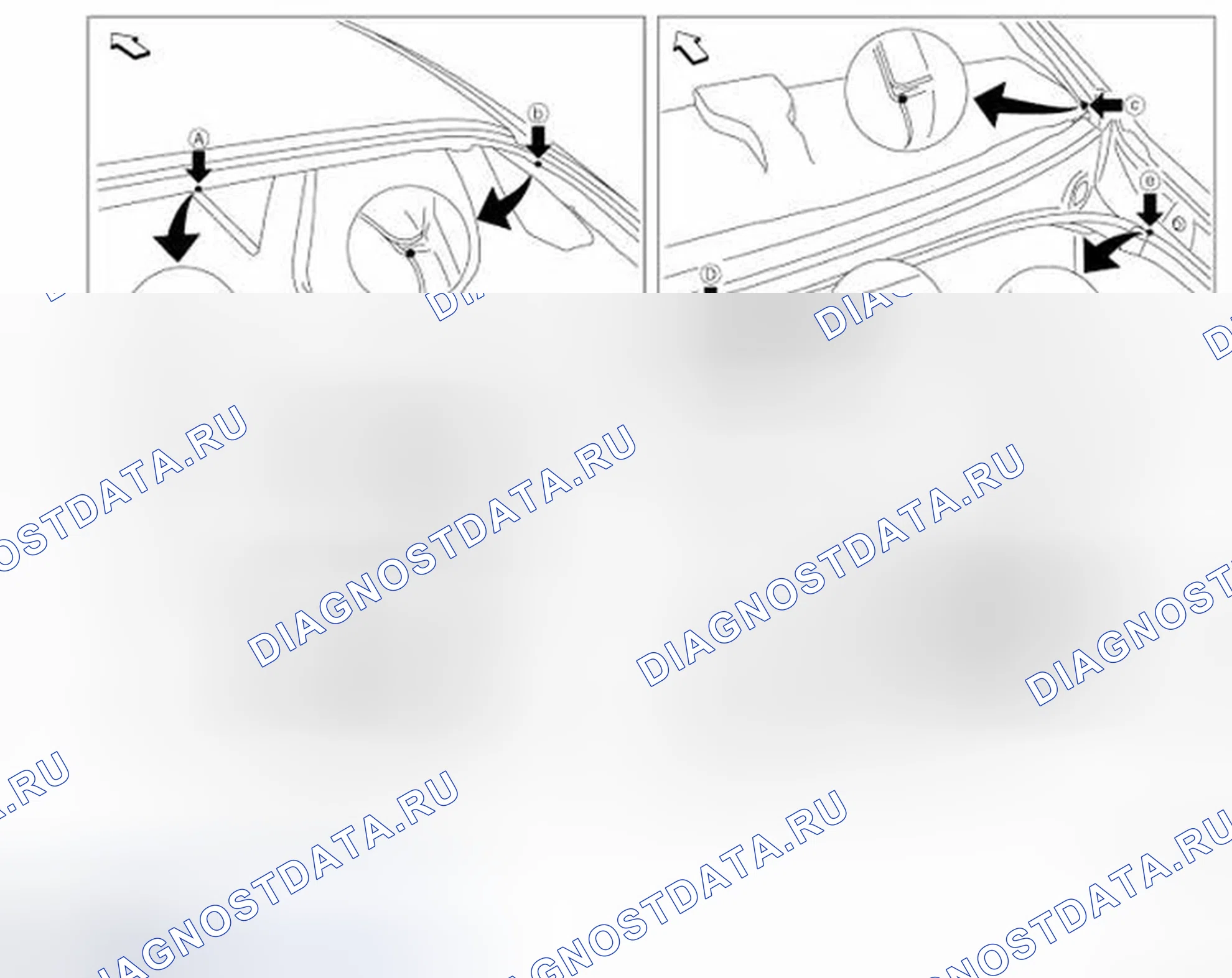 Рис. 227: Точки измерения. Infiniti M56 IV