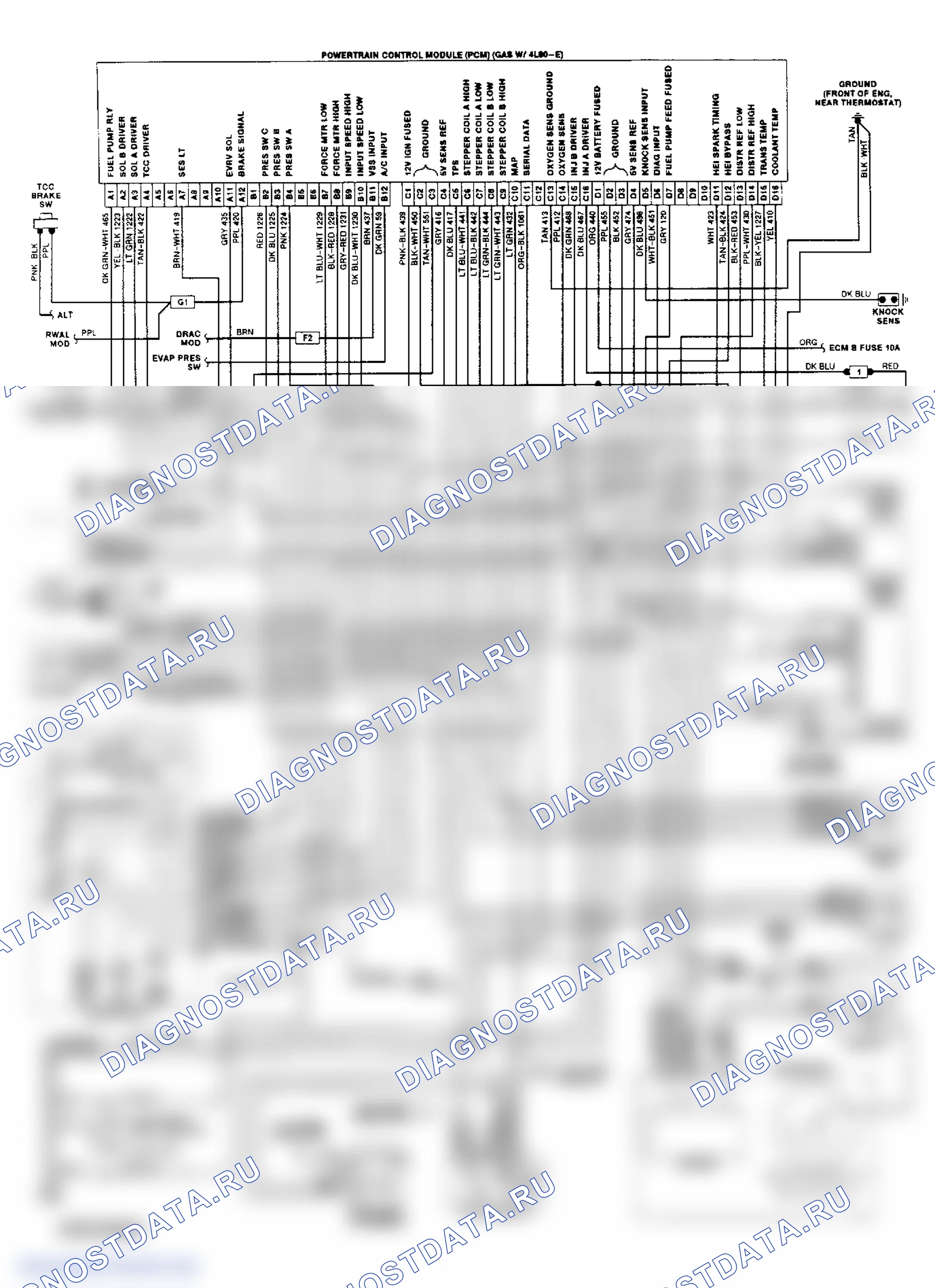 Wiring Diagram ("G" Series 5.7L & 7.4L W/4L80-E Trans.). GMC Pickup C2500 