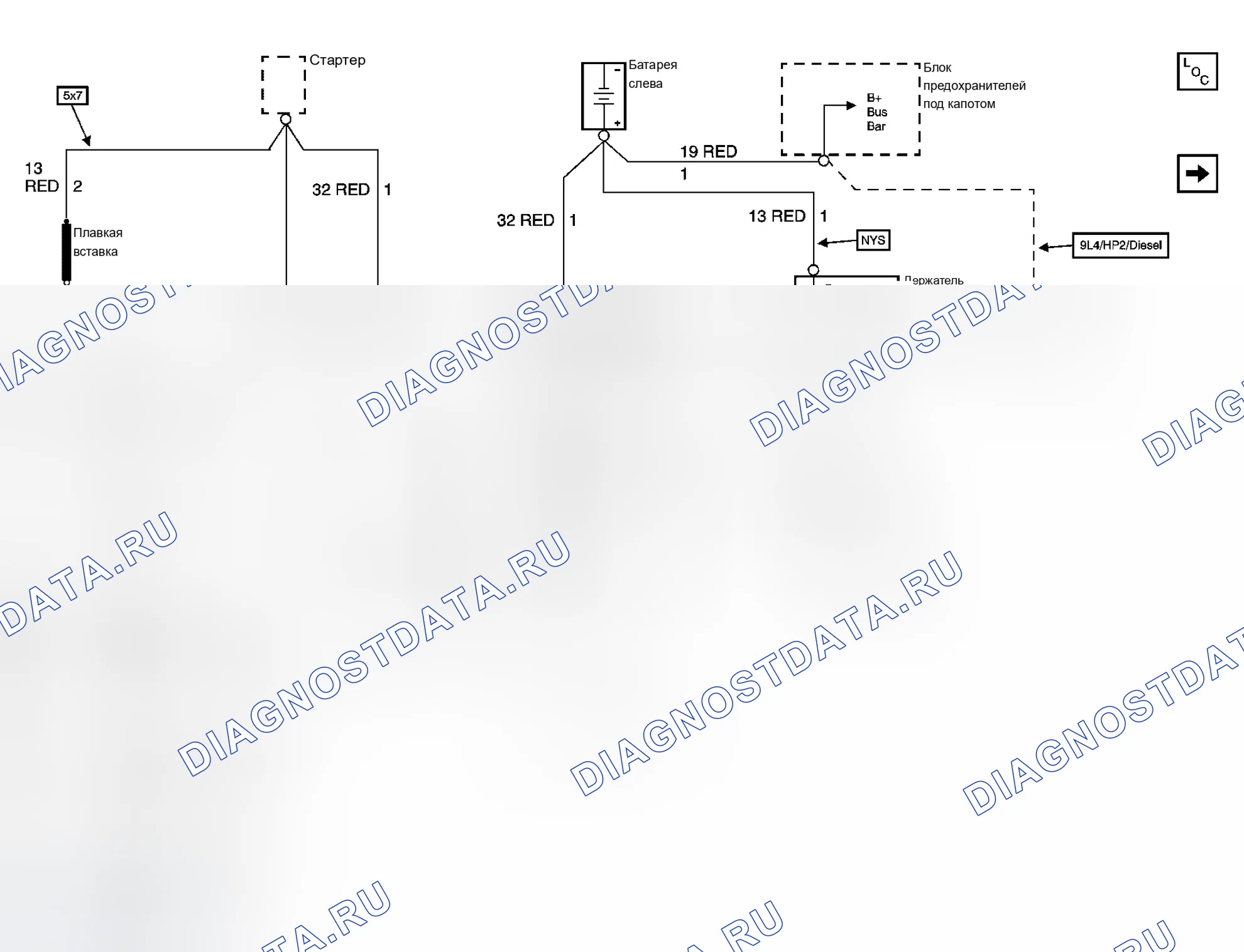 Рис. 1: Схема распределения электроэнергии. Chevrolet Silverado 3500 