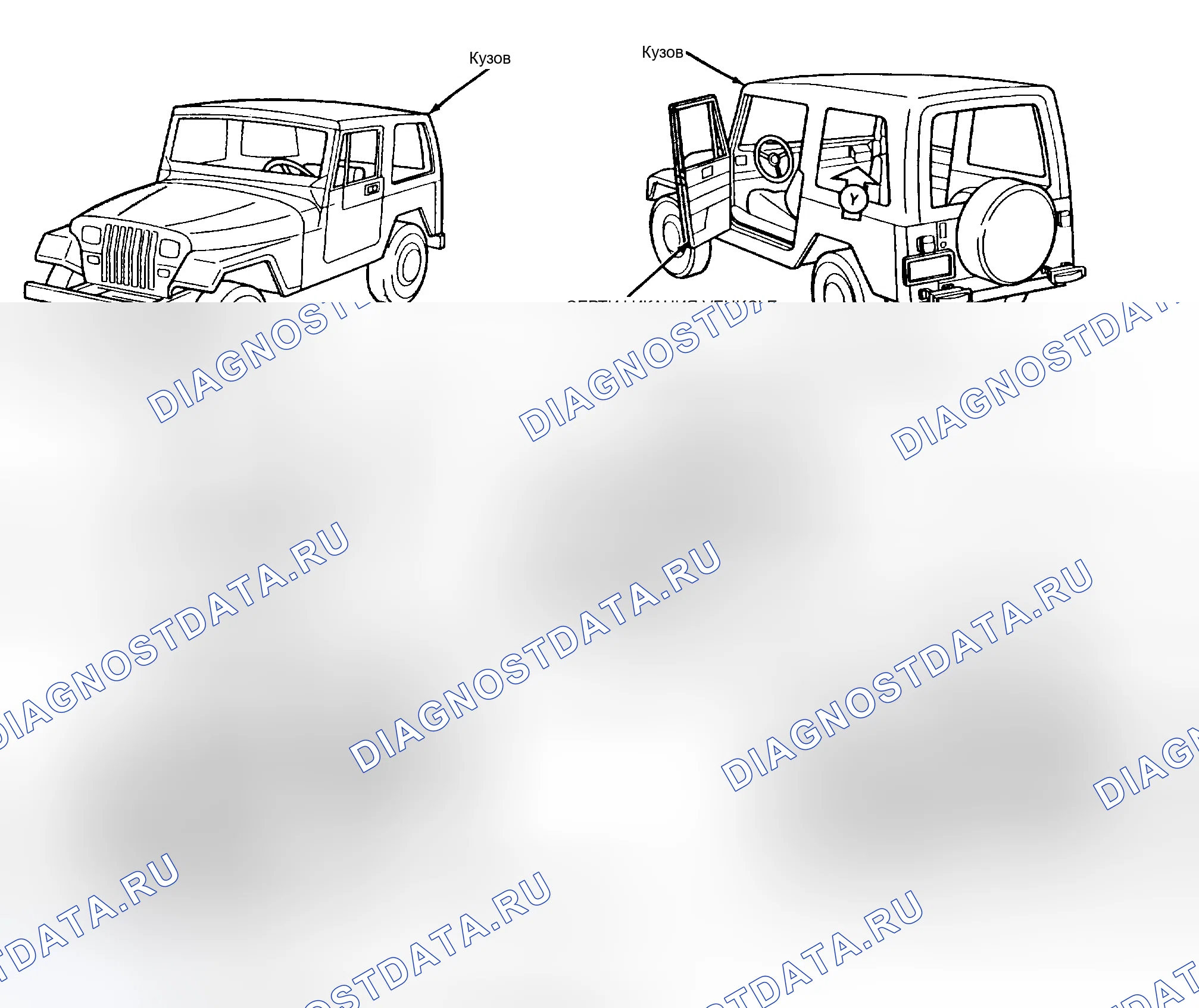 Рис. 7: РАСПОЛОЖЕНИЕ ИДЕНТИФИКАЦИОННОЙ ЭТИКЕТКИ. Jeep Wrangler I