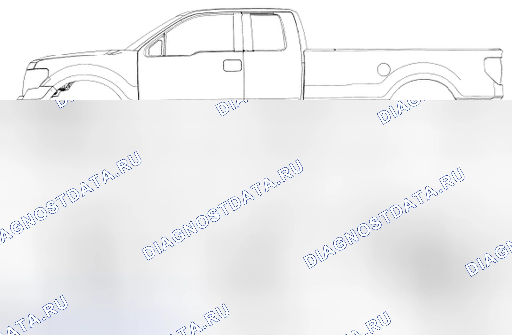 Рис. 115: Опорная высота рамы - supercab. Ford Pickup F250 Super Duty II