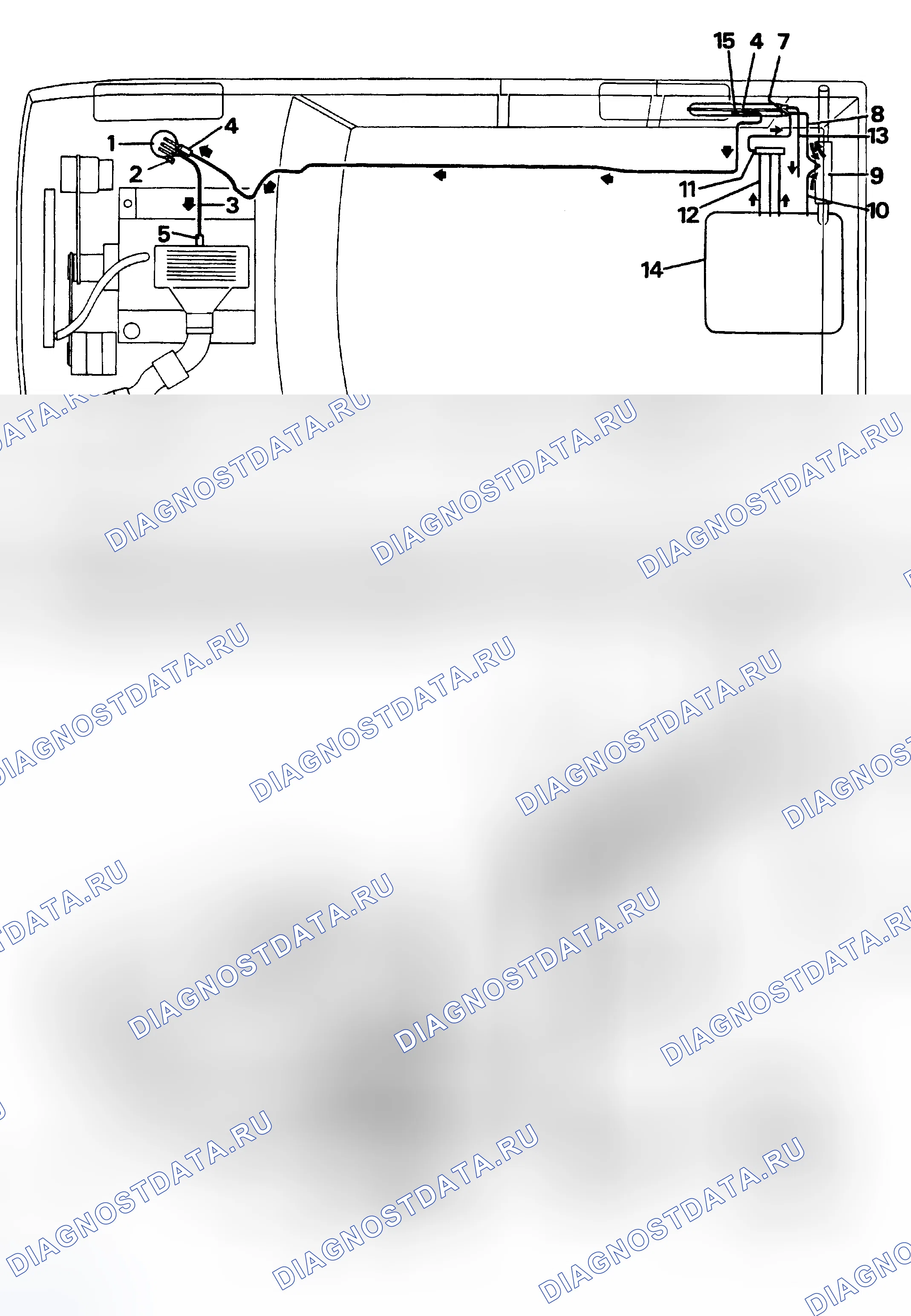 Рис. 9: СИСТЕМА ОГРАНИЧЕНИЯ ВЫБРОСОВ В РЕЗУЛЬТАТЕ ИСПАРЕНИЯ. Land Rover Range Rover I
