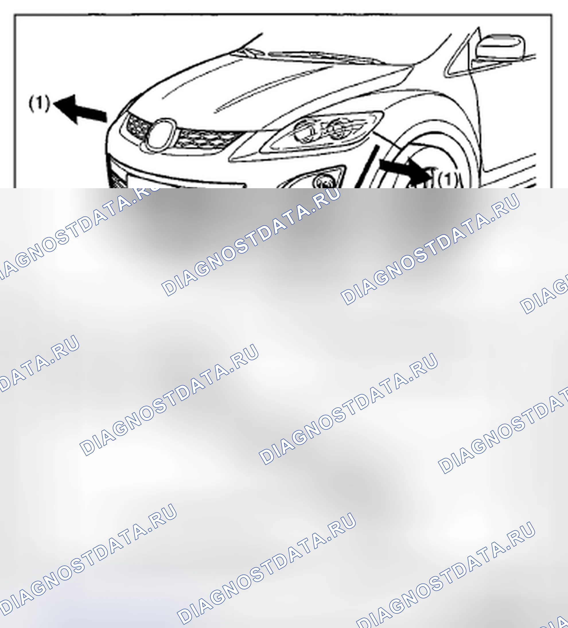 Рис. 10: Примечание по снятию переднего бампера. Mazda CX-7 I рестайлинг