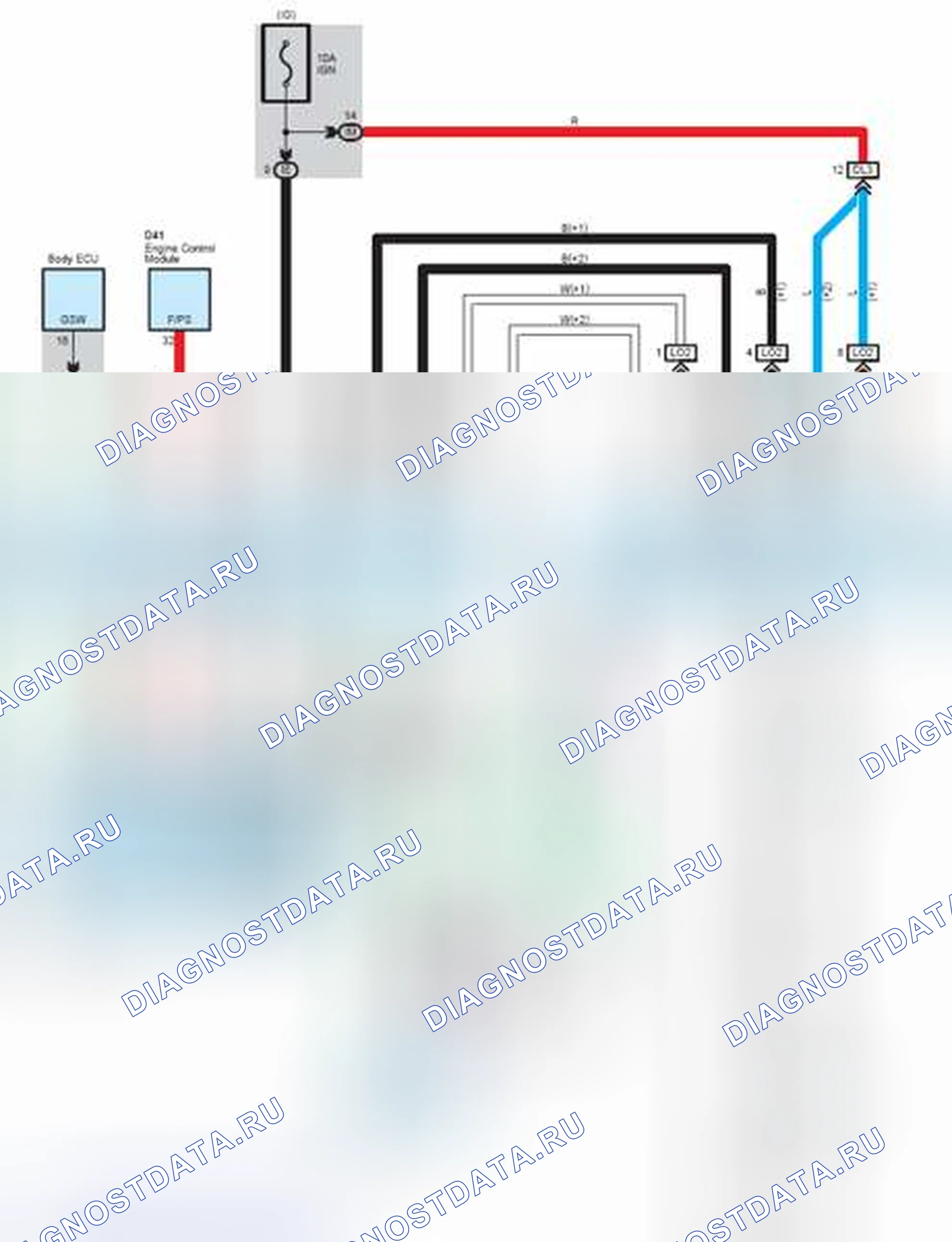 Рис. 190: Схема подключения SRS (3 из 4). Toyota Avalon XX30