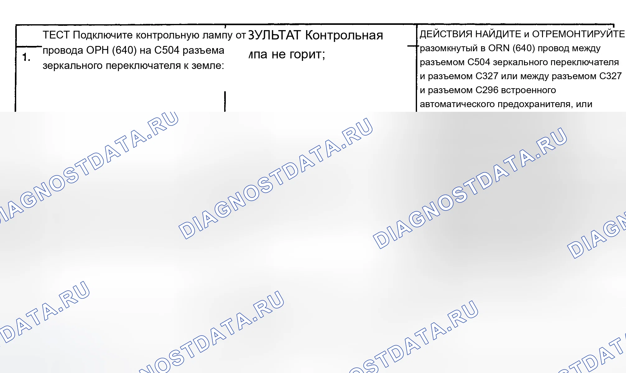 Рис. 4: ИСПЫТАНИЕ E: НИ ОДНО ЗЕРКАЛО НЕ РАБОТАЕТ. Chevrolet Pickup C2500 