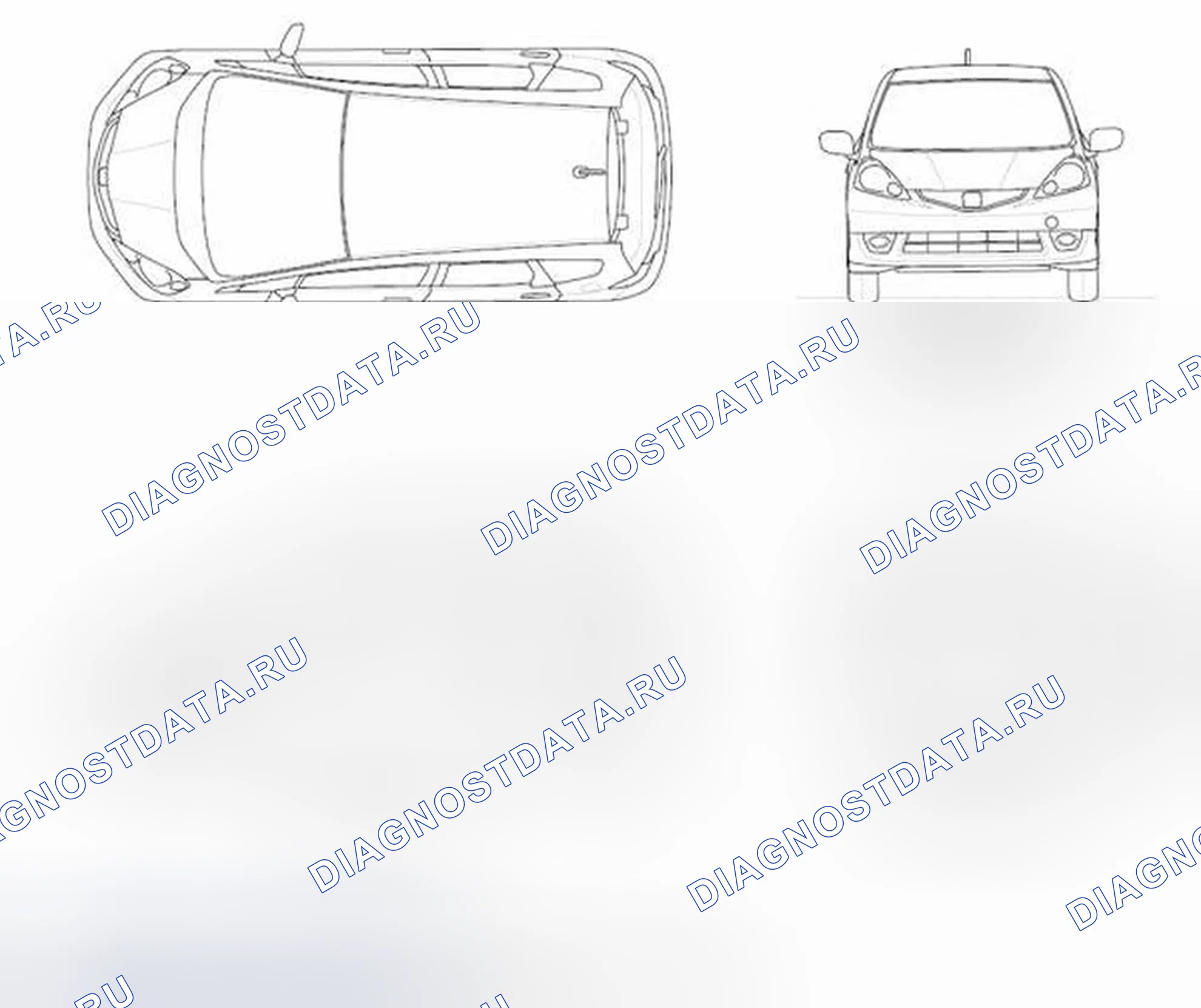 Рис. 1: Характеристики кузова. Honda Fit GE