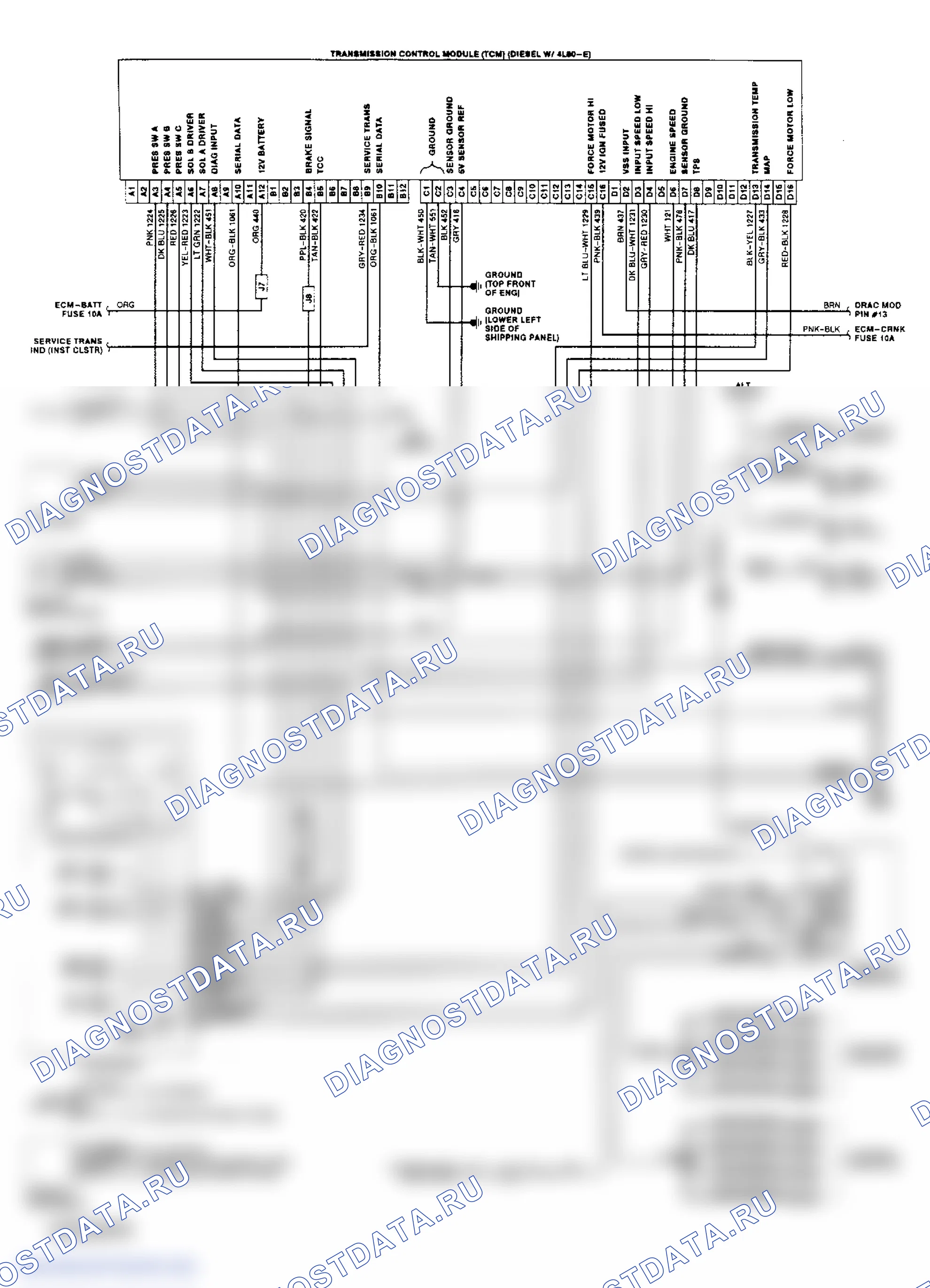 Wiring Diagram ("P" Series Motorhome Diesel W/4L80-E Trans.). GMC Pickup C2500 