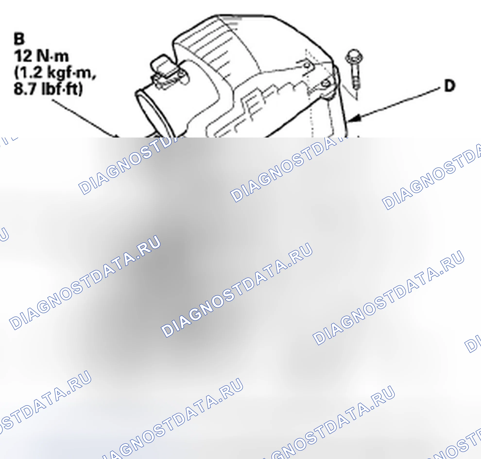 Рис. 20: Демонтаж/монтаж воздухоочистителя. Honda Odyssey IV