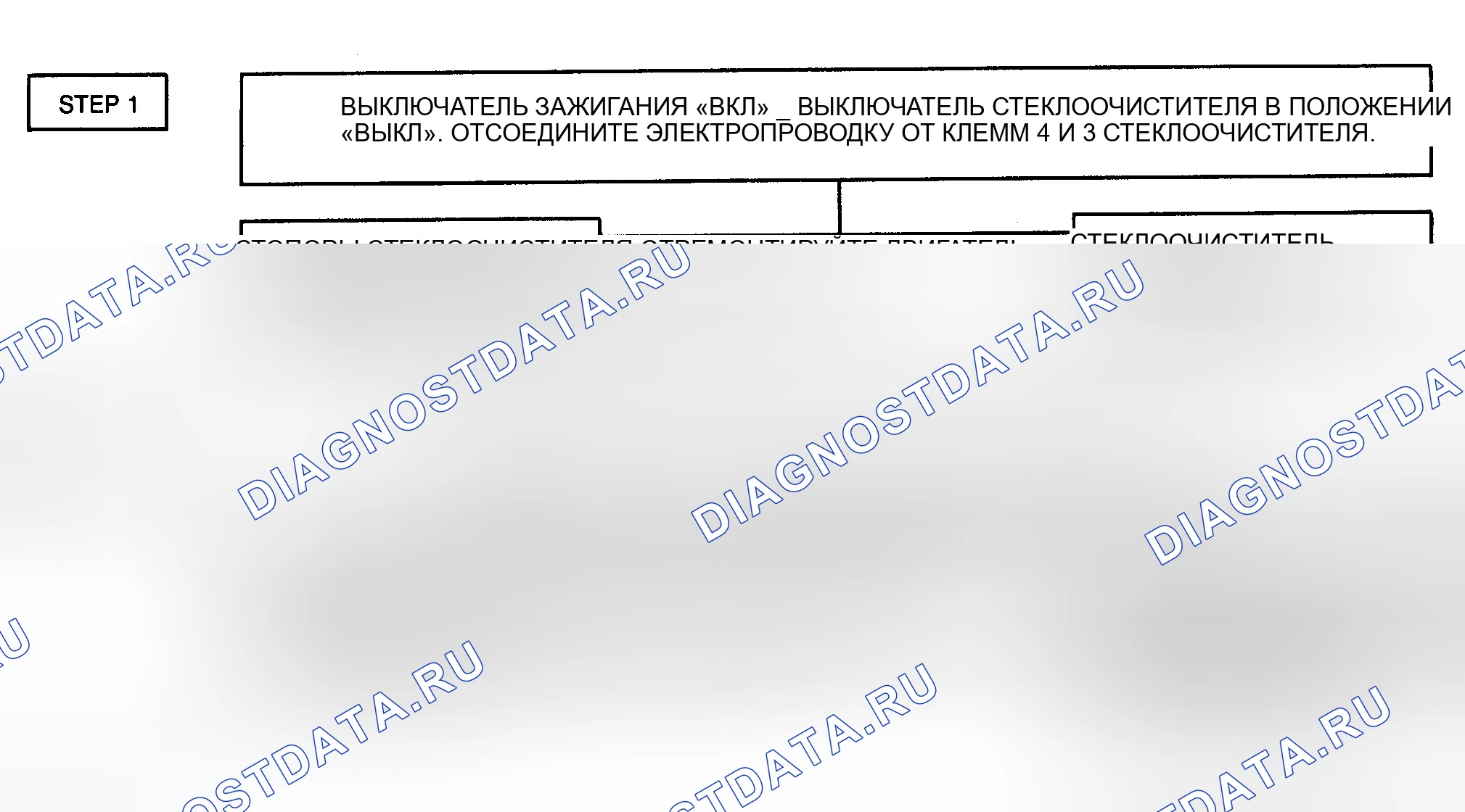 Рис. 7: ИСПЫТАНИЕ 6 - СТЕКЛООЧИСТИТЕЛЬ НЕ ОТКЛЮЧАЕТСЯ. GMC Cab & Chassis V3500 