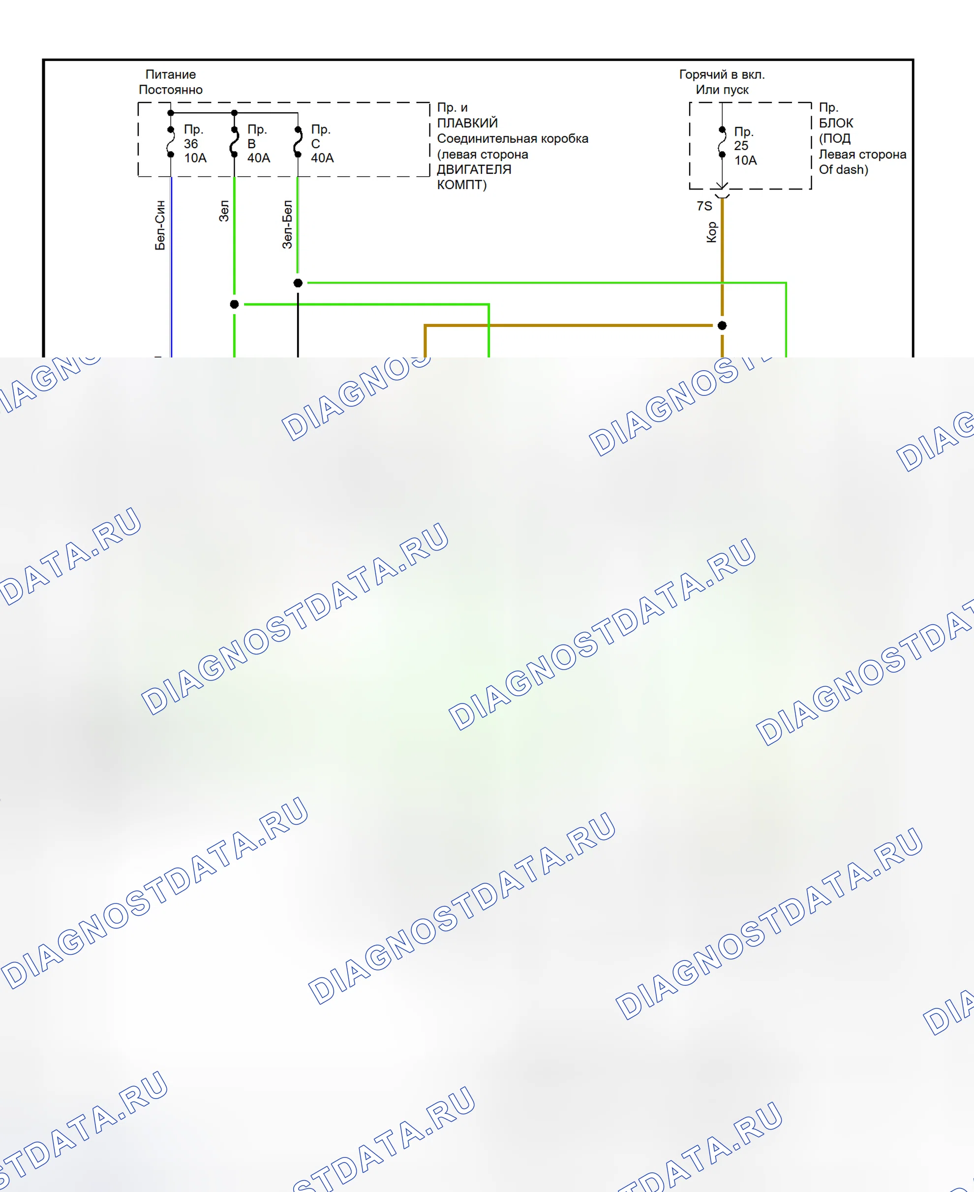 Рис. 6: Электрическая схема подключения системы вентиляторов охлаждения (1998 Altima). Nissan Maxima A32