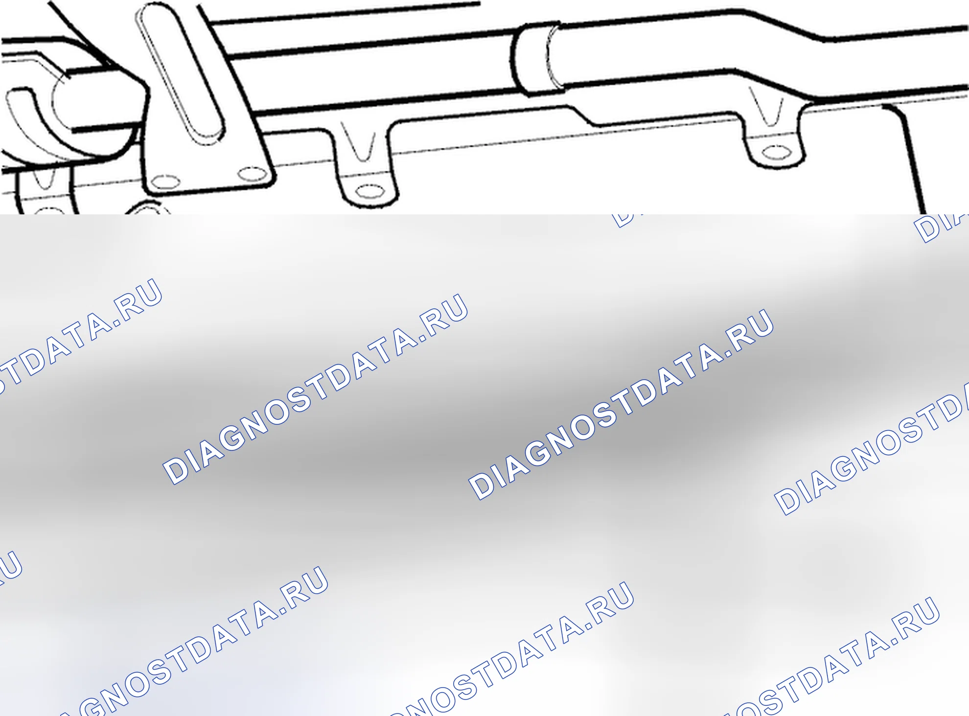Рис. 331: Снятие рейки топливопровода. Volvo V70 II рестайлинг