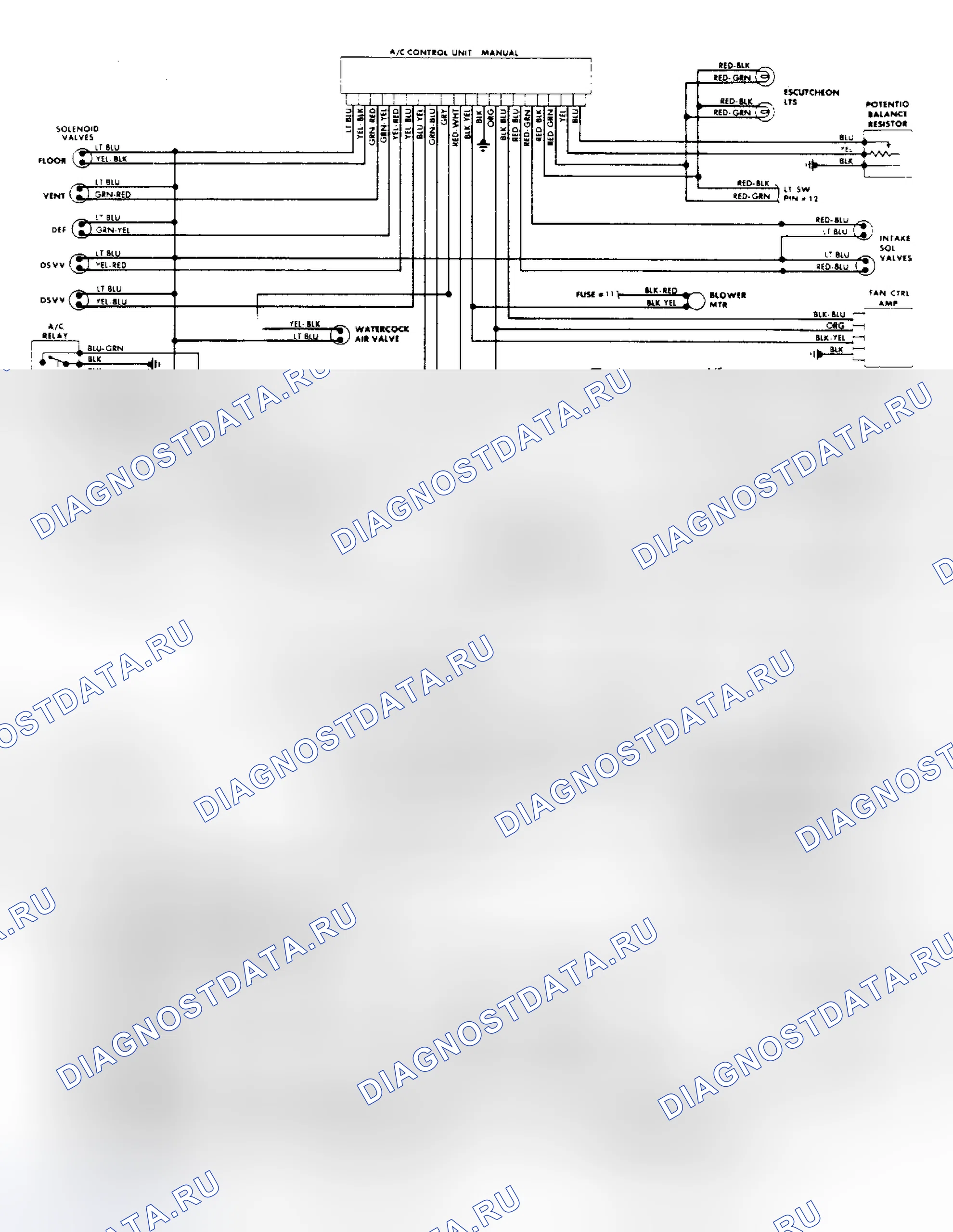 Рис. 1: электросхемы ручных систем кондиционер-отопитель. Nissan 300ZX Z31