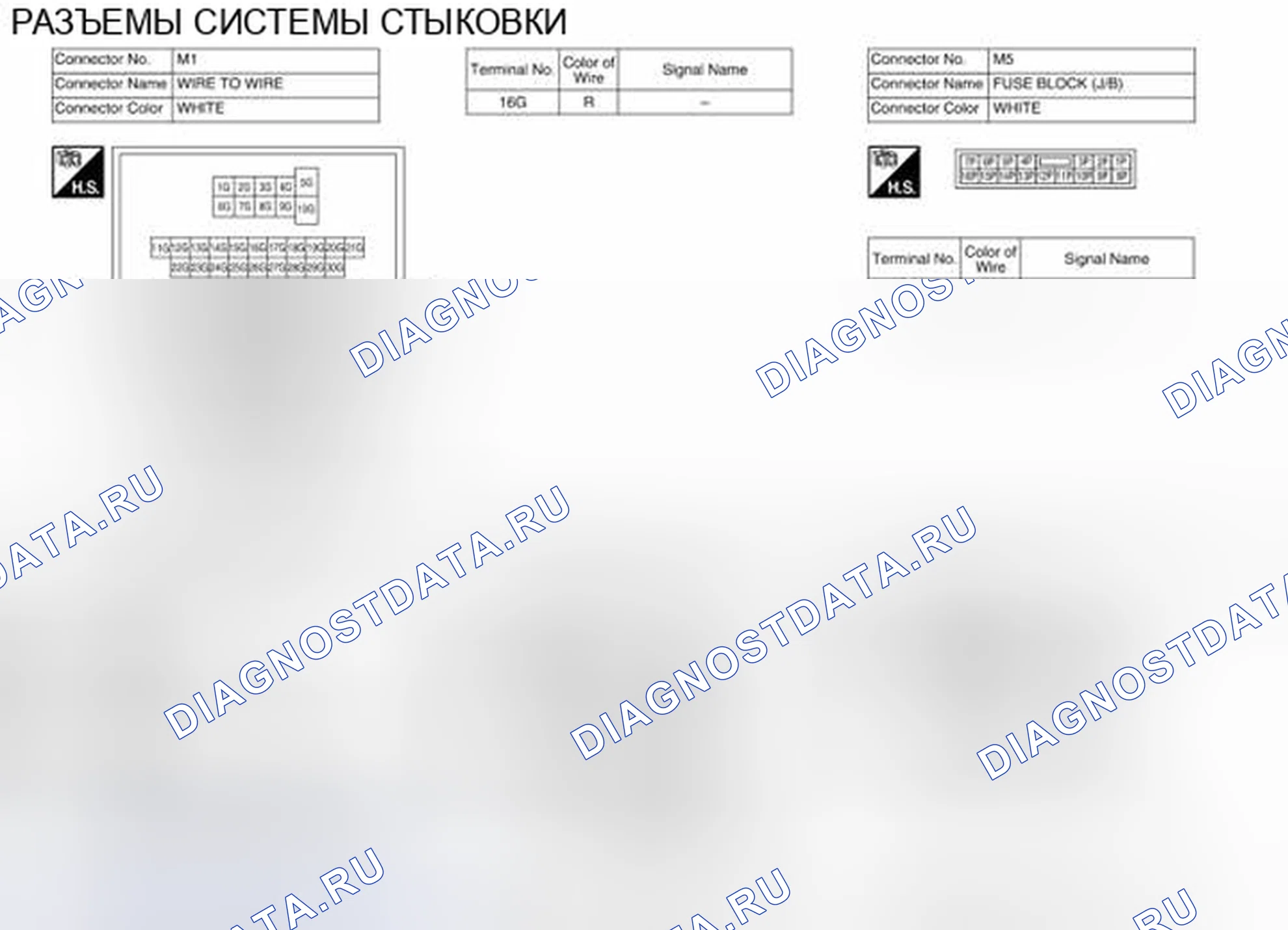 Рис. 5: Идентификация клемм разъема. Nissan Altima L33