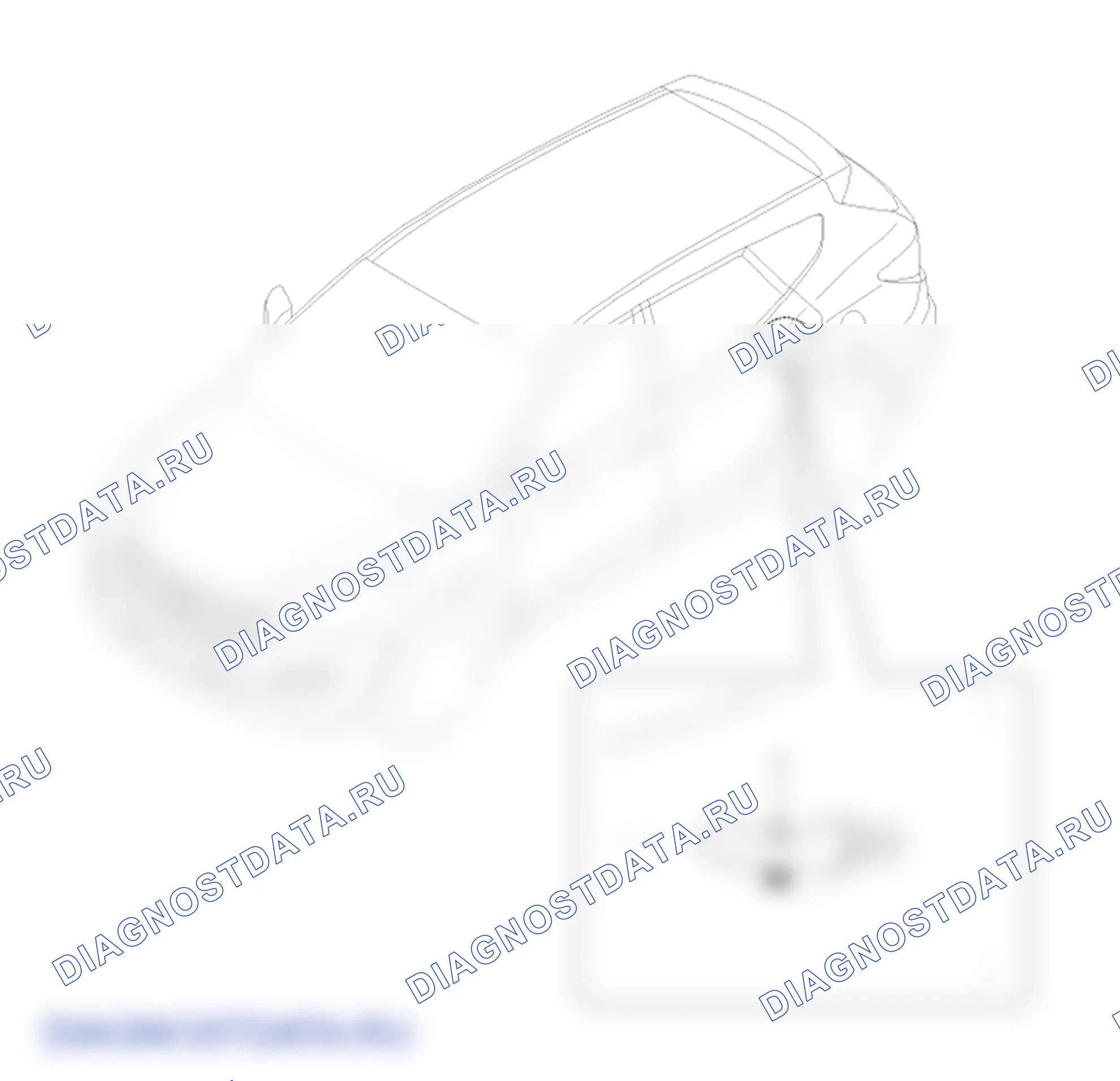 Расположение деталей наружной ручки задней двери. Hyundai Santafe Sport DMA