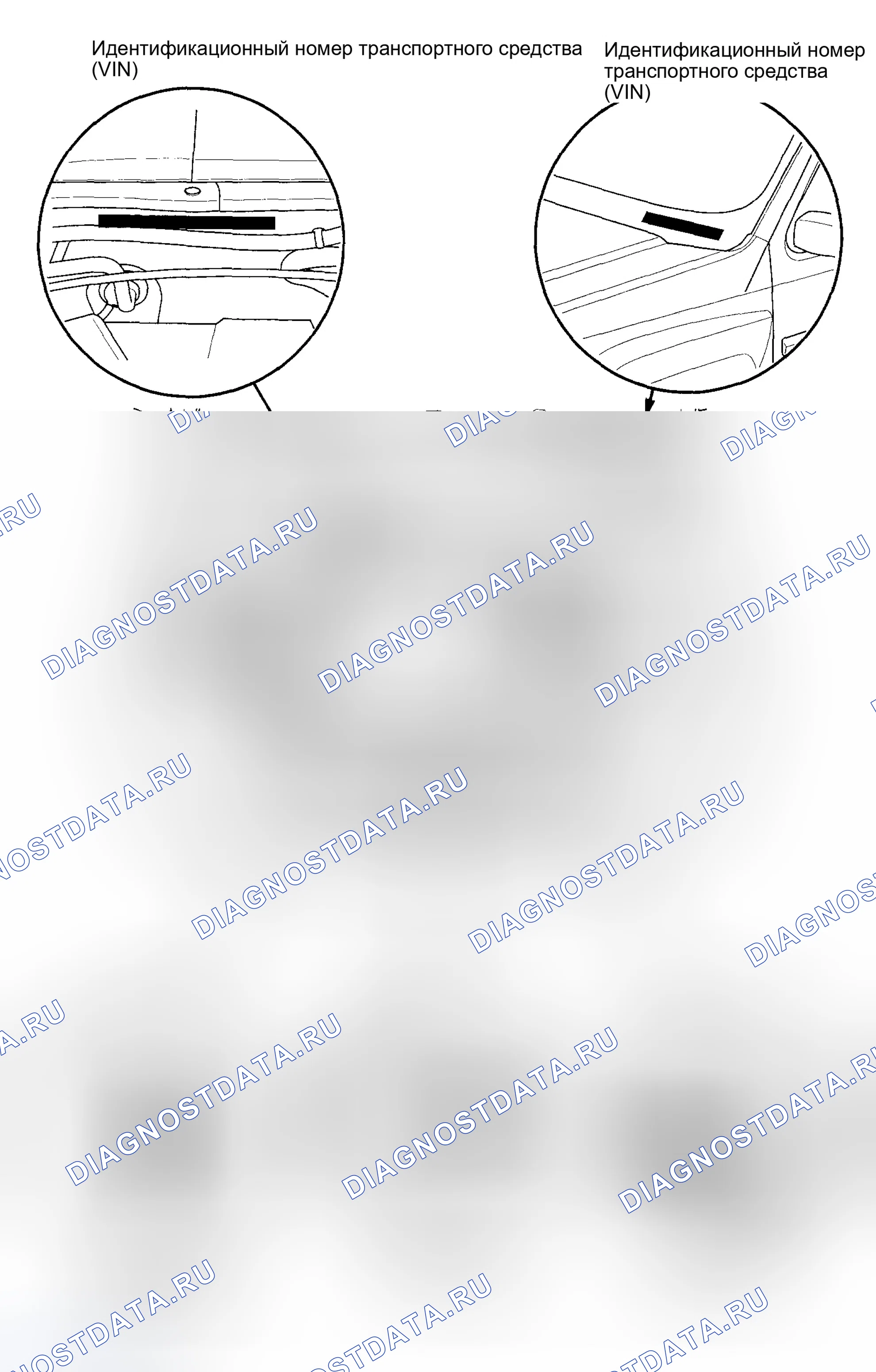 Рис. 13: Расположение идентификационных номеров. Honda Ridgeline I