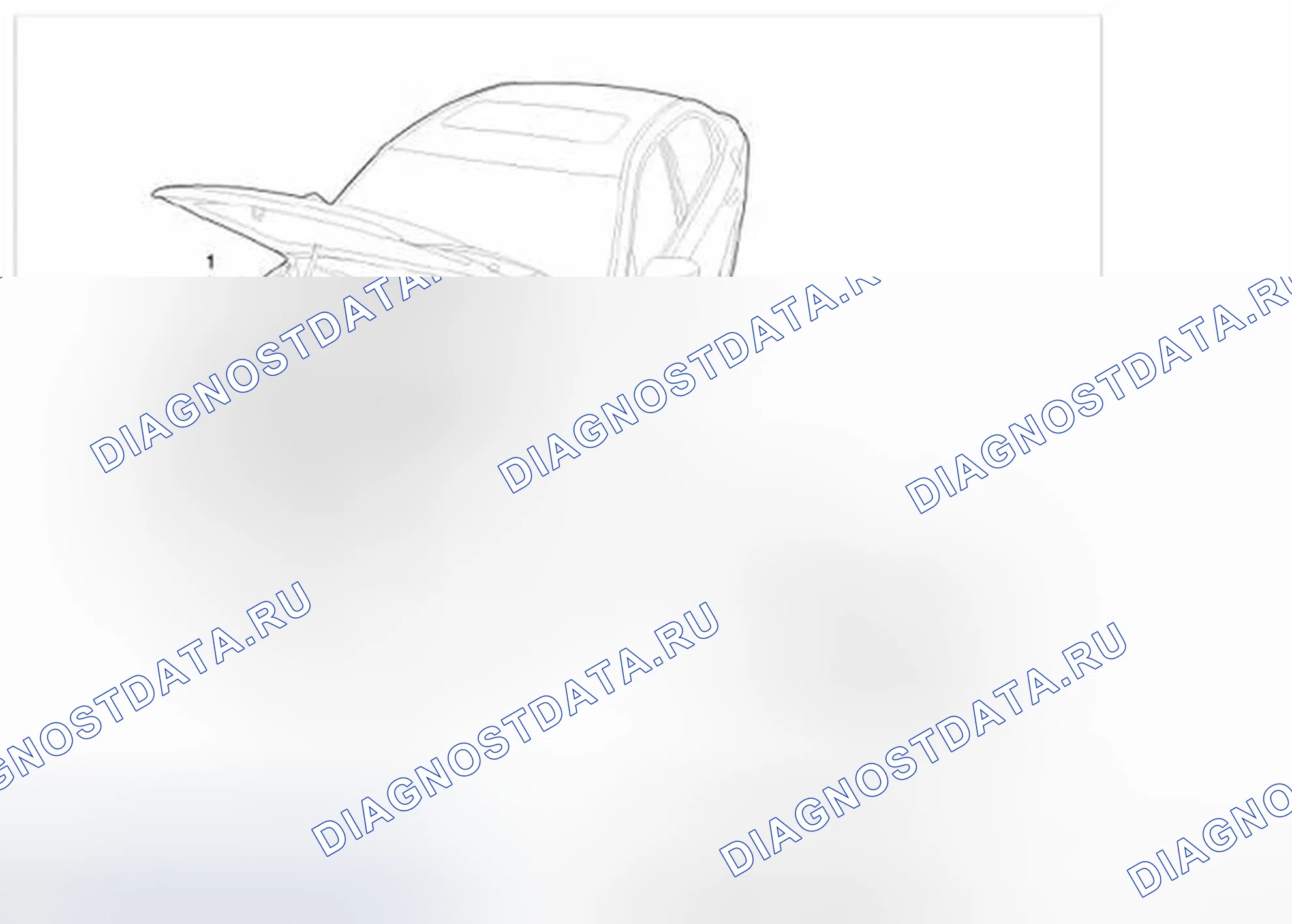 Рис. 15: Расположение предупредительных/предупреждающих надписей. Hyundai Equus II