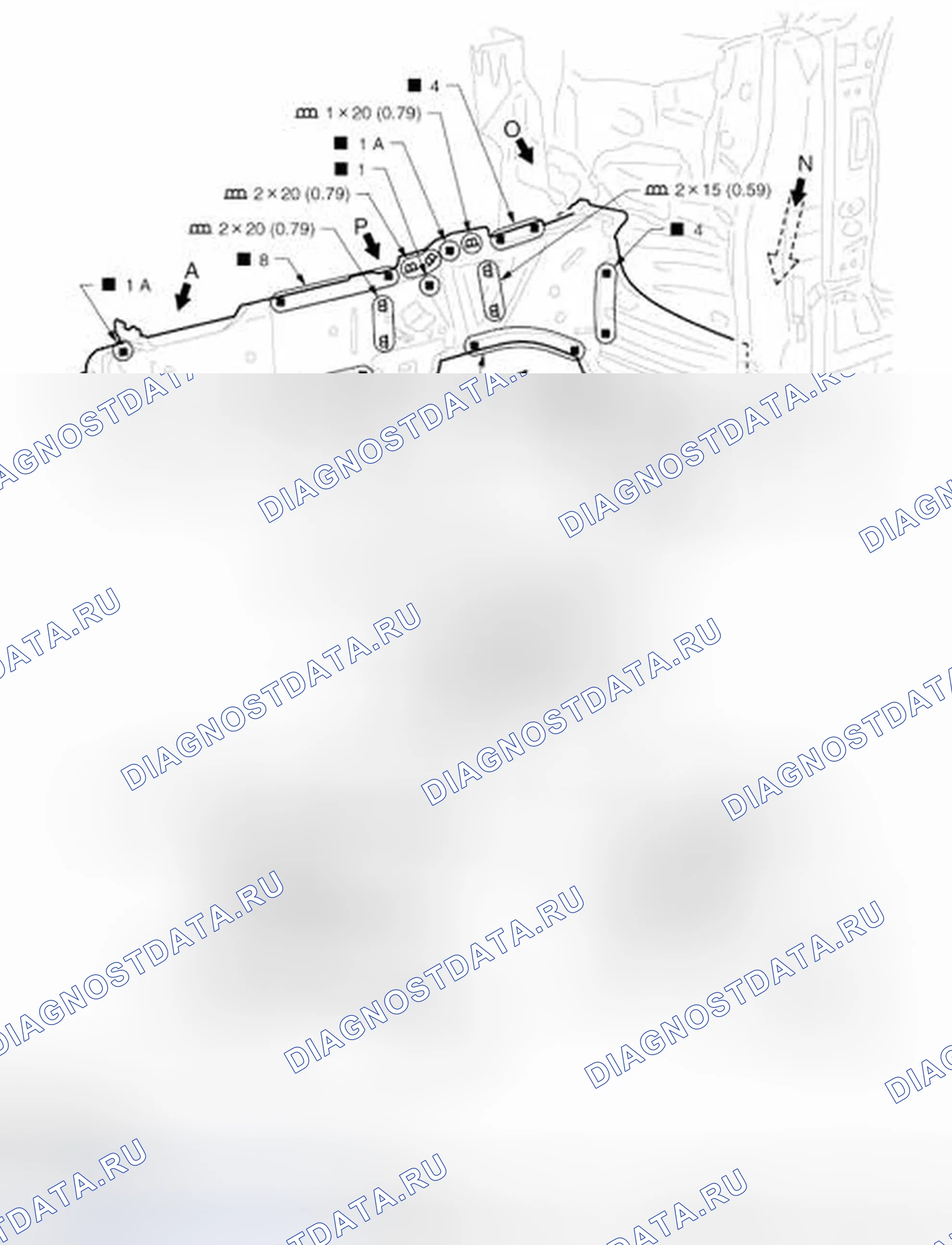 Рис. 180: Элемент передней стороны (2WD). Infiniti M56 IV