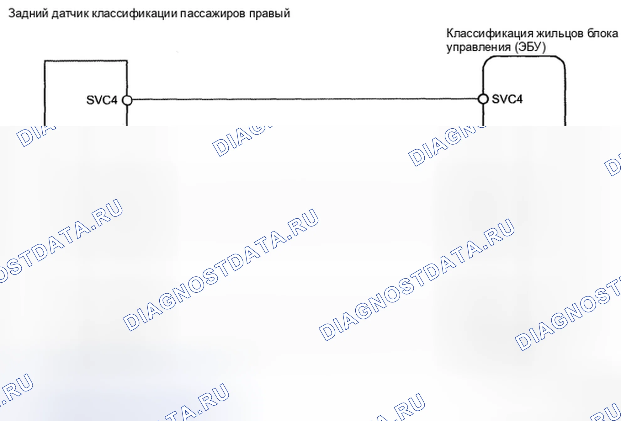 Рис. 97: Схема подключения правого датчика классификации задних пассажиров. Toyota RAV4 III