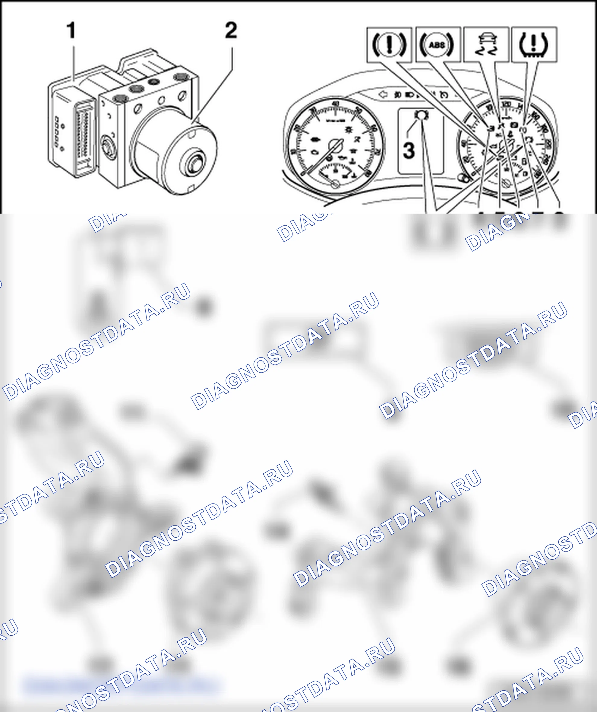 Электрические, электронные детали и Расположение ABS Mark 70 (ABS/ASR). Skoda Octavia Ii