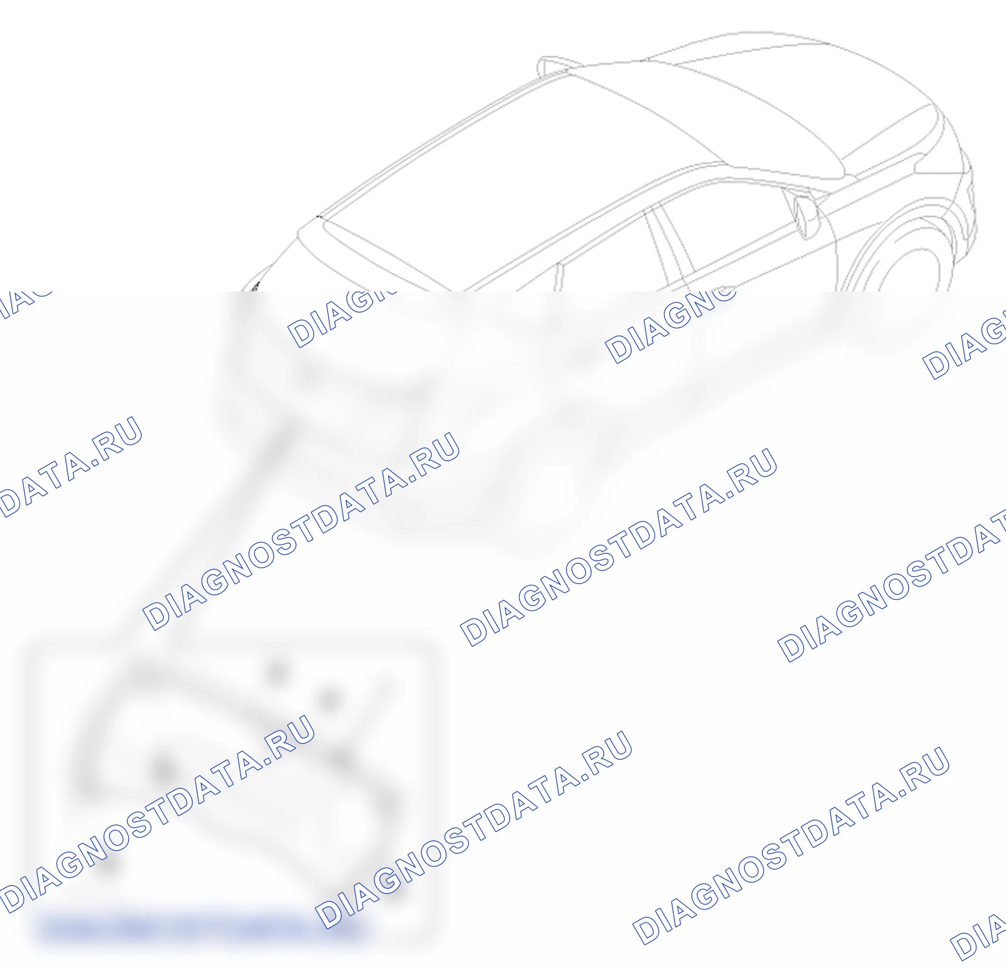 Расположение деталей облицовки двери багажника. Hyundai Santafe Sport DMA