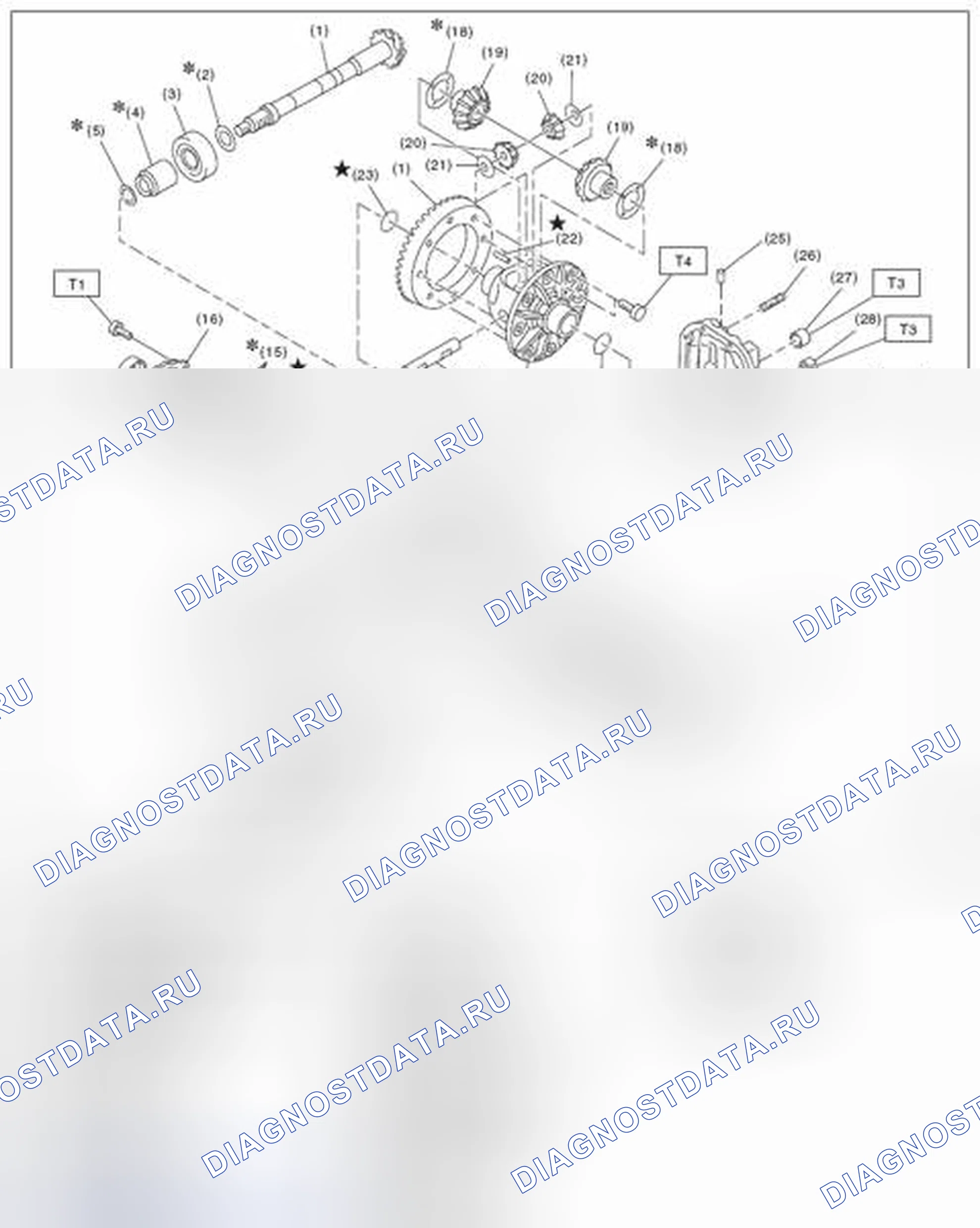 Рис. 92: ЗАДНИЙ ДИФФЕРЕНЦИАЛ (Т-ТИПА). Subaru Legacy BM/BR рестайлинг