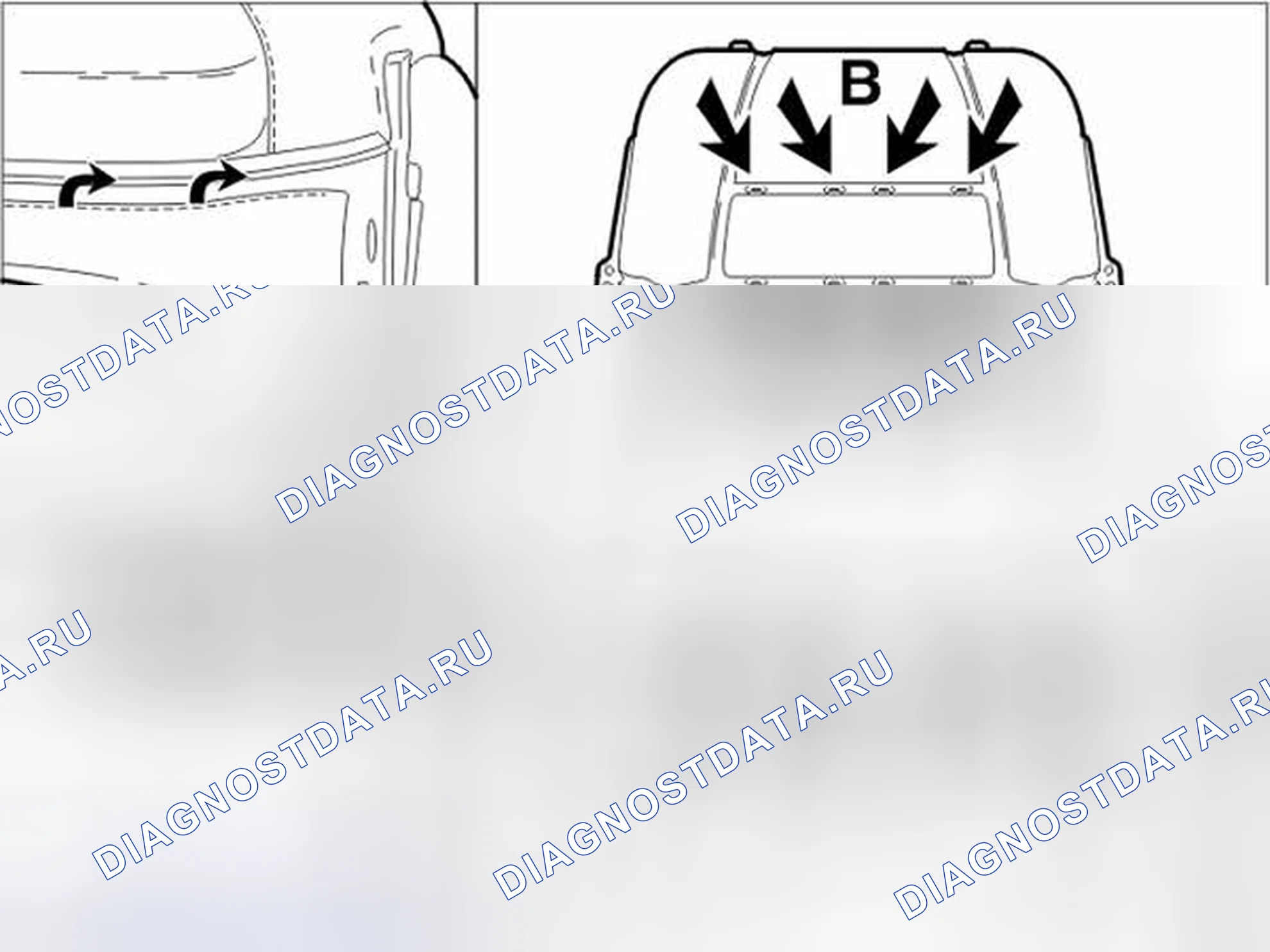 Рис. 16: Снятие обивки спинки. Volvo S40 I рестайлинг