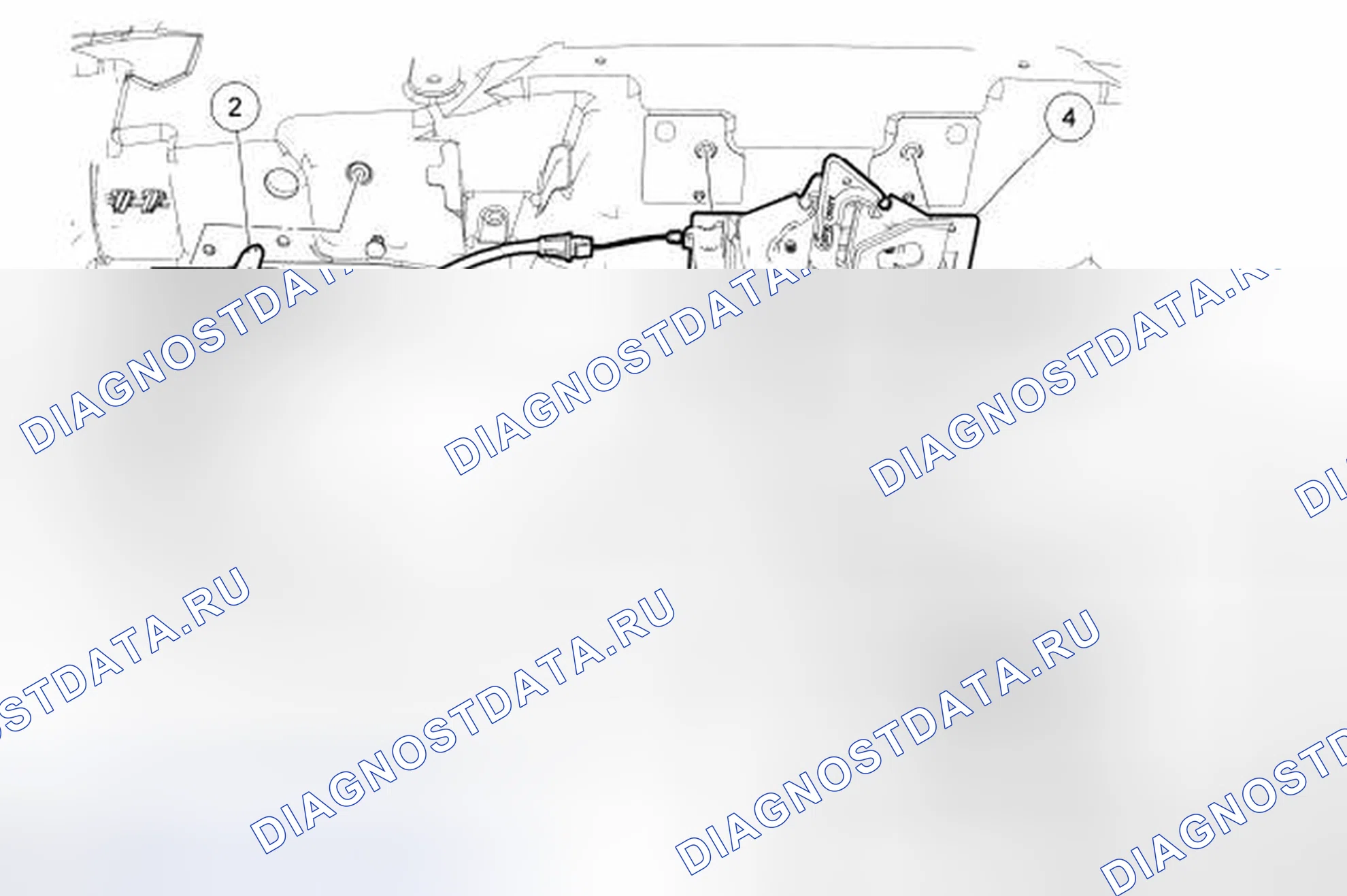 Рис. 123: Защелка капота. Hyundai ix55 I
