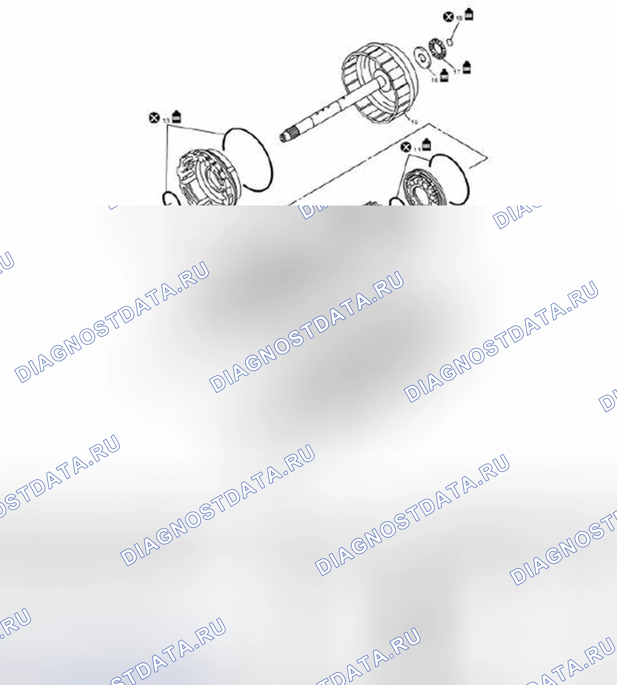 Рис. 170: Компоненты сцепления переднего и прямого хода. Suzuki SX4 I
