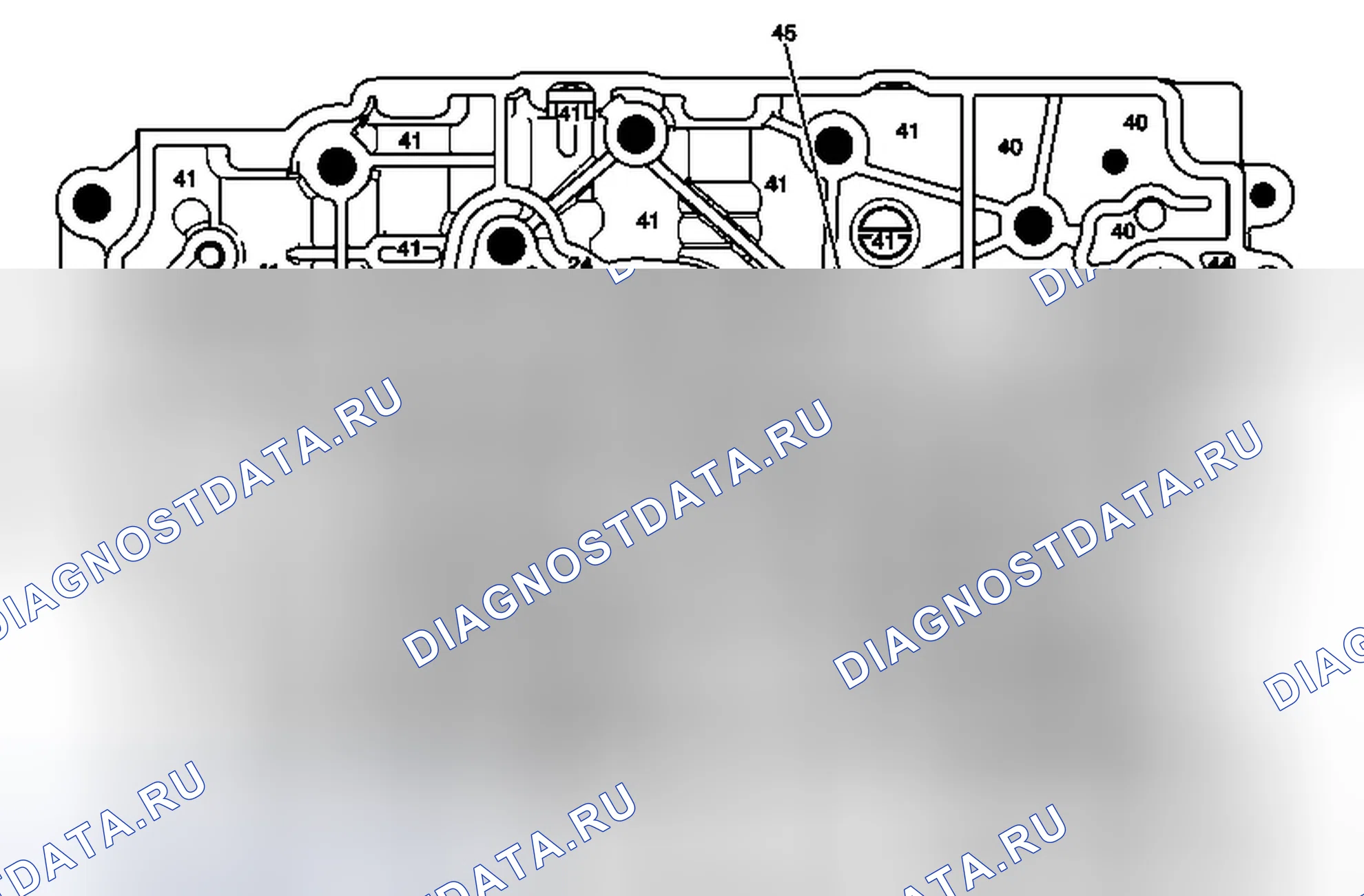 Рис. 35: Корпус регулирующего клапана - Сторона пластины канала регулирующего клапана. Chevrolet Volt I