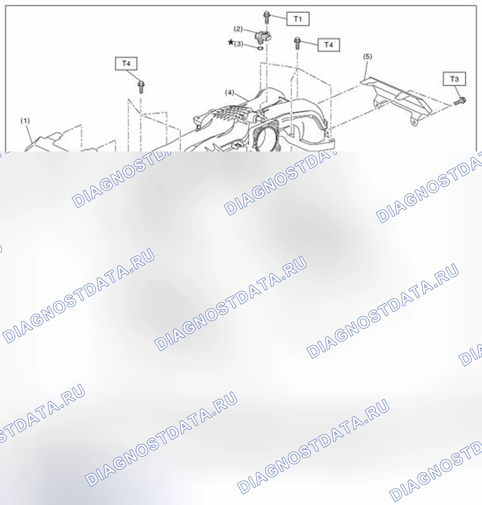 Рис. 97: ВПУСКНОЙ КОЛЛЕКТОР 1. Subaru Legacy BM/BR рестайлинг