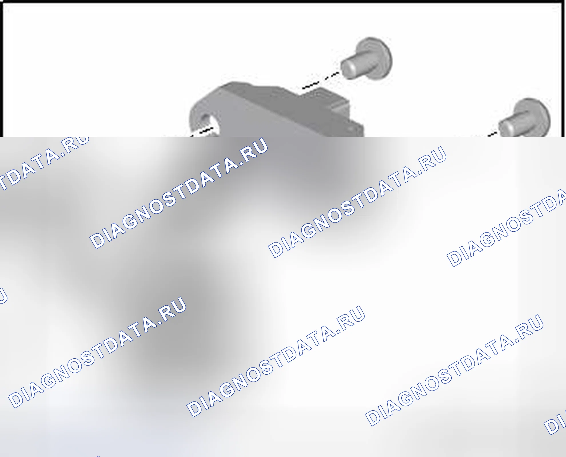 Рис. 8: Положение установки заднего датчика ускорения кузова -G343- на фиксаторе. Volkswagen Golf Mk6