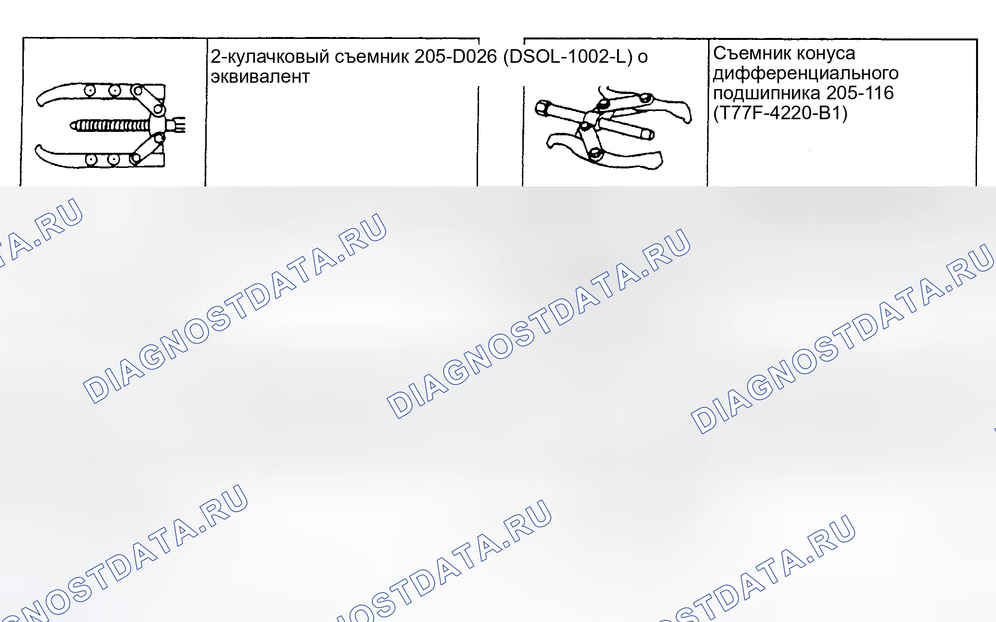 Рис. 42: СПЕЦИАЛЬНЫЕ ИНСТРУМЕНТЫ. Ford Pickup F250 