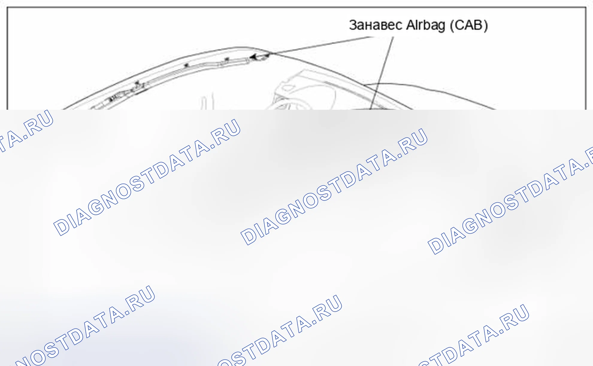 Рис. 19: Навесная подушка безопасности (CAB). BMW 6 серия F06/F13/F12