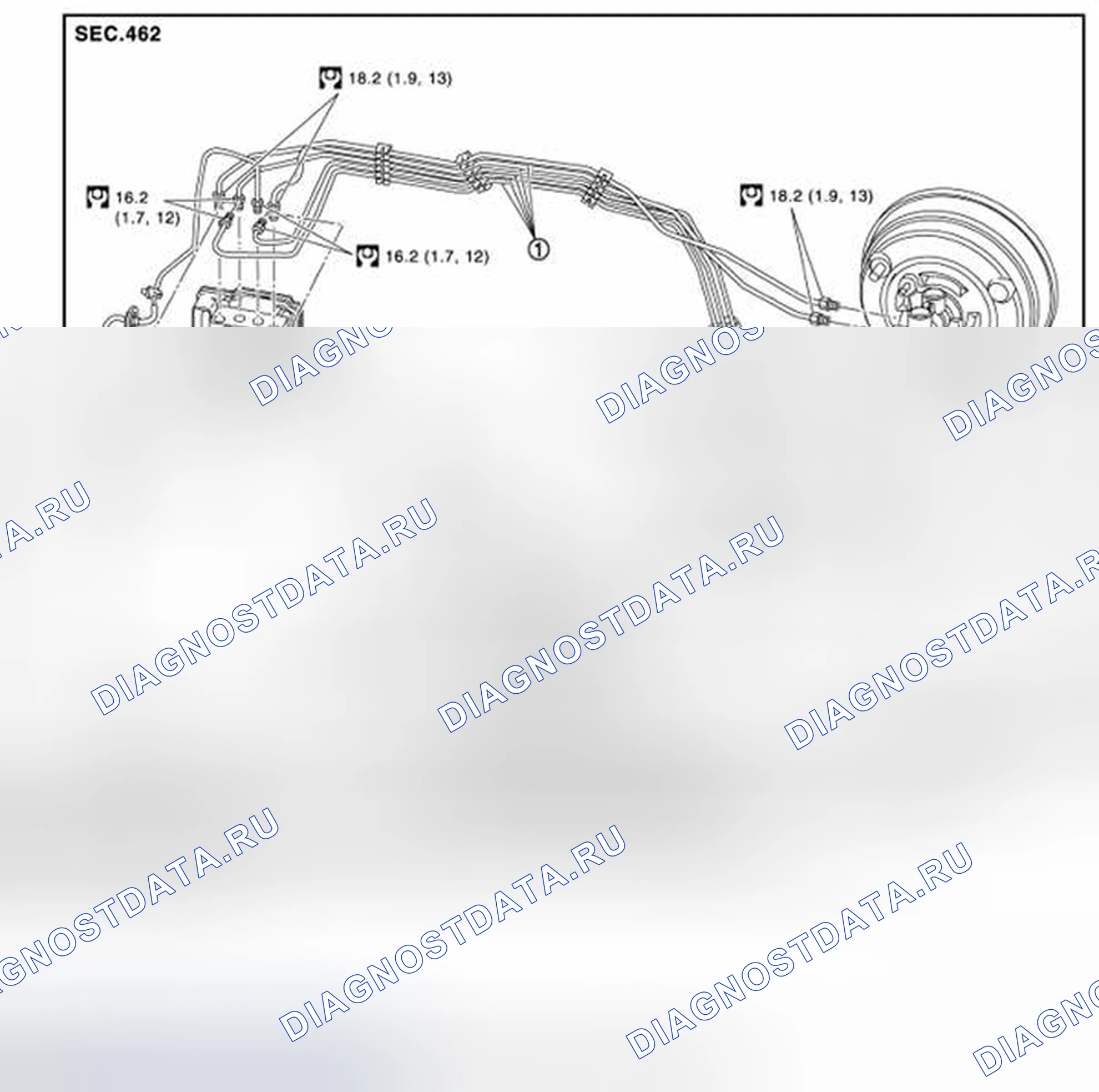 Рис. 4: Вид спереди в разобранном виде. Nissan Quest IV